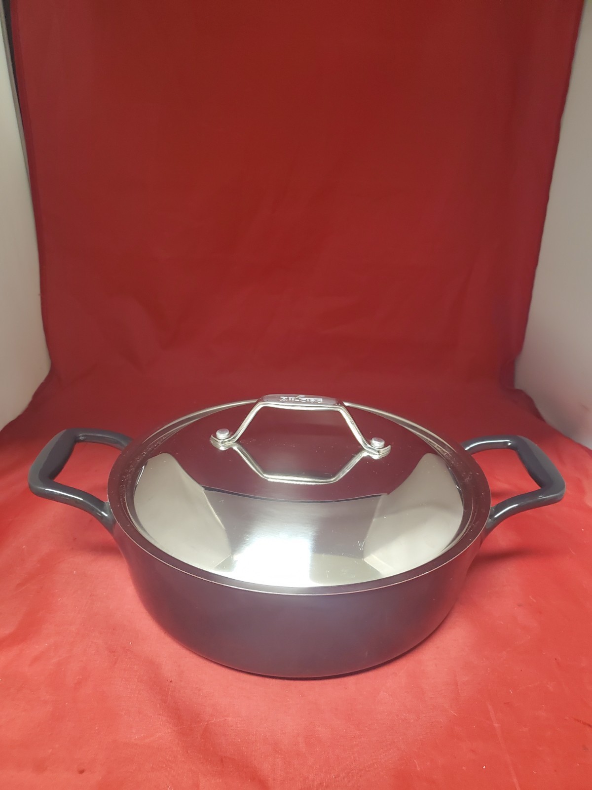 All-Clad Cast Iron Pot Enameled Brasier Dutch Oven w/ SS Lid 4Qt