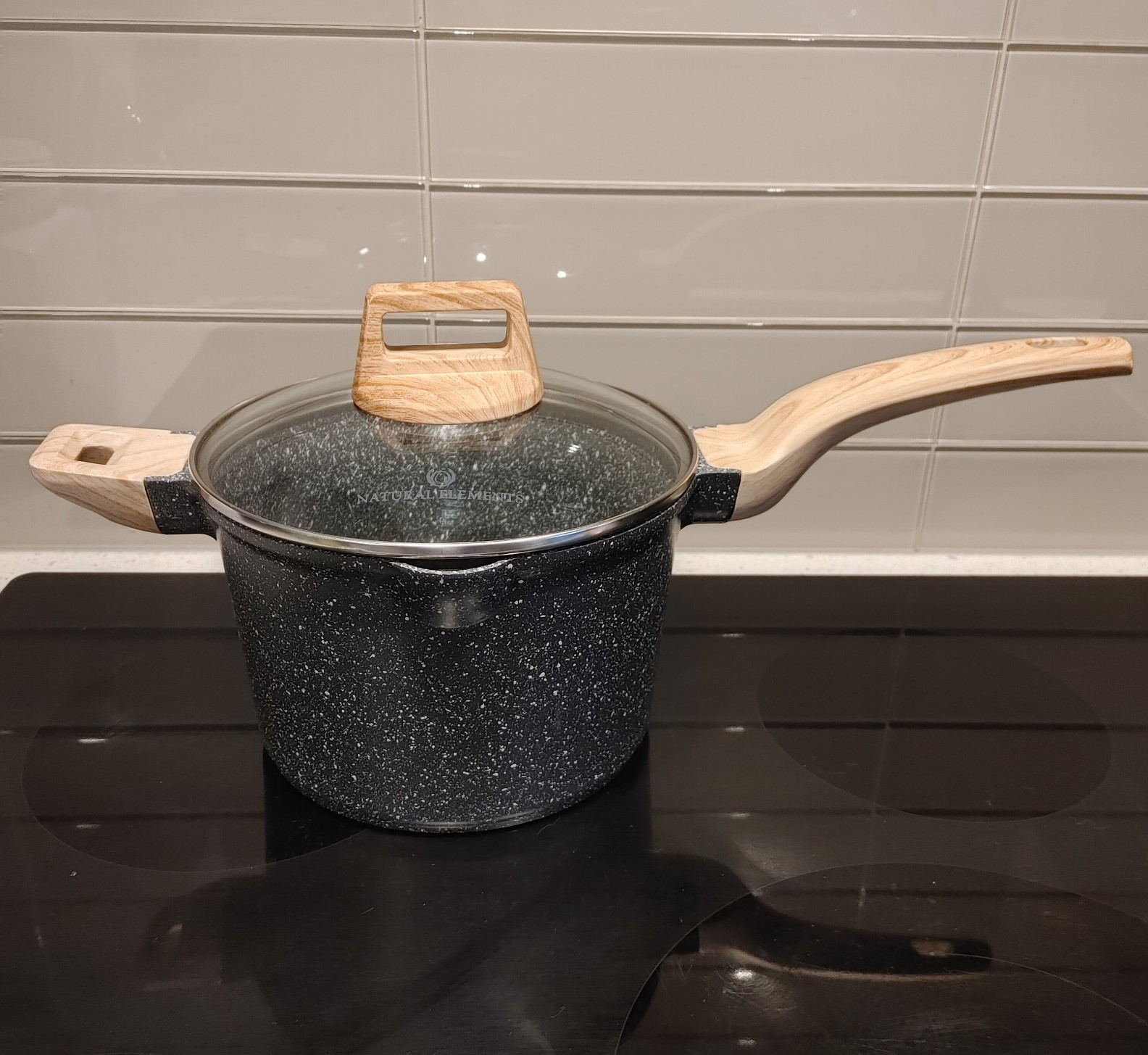 Natural Elements Woodstone Nonstick 8″ Saucepan – Very Good