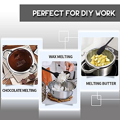 1000ML/1QT Double Boiler Chocolate Melting Pot with 2.3 QT 304 Stainless