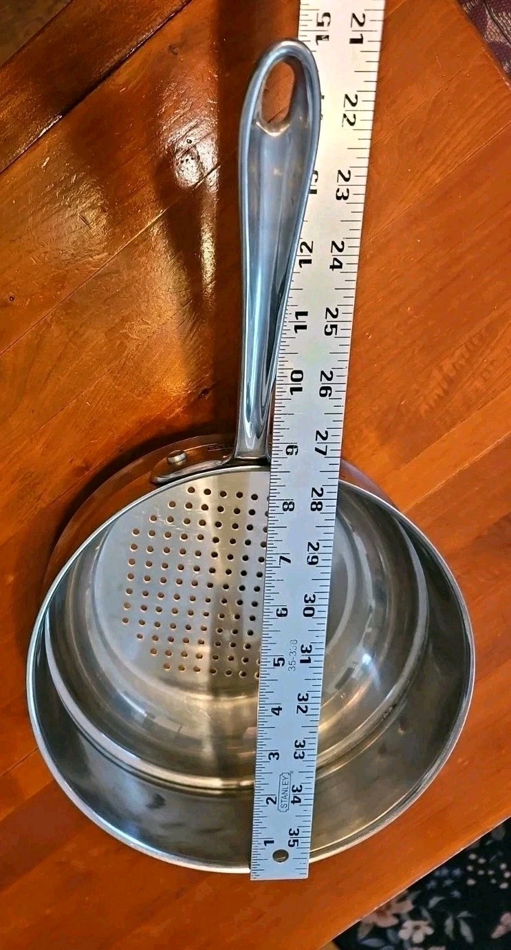 All Clad Stainless 8.5 In Diameter 4″ Tall Steamer Insert Drainer Pot 3 Qt