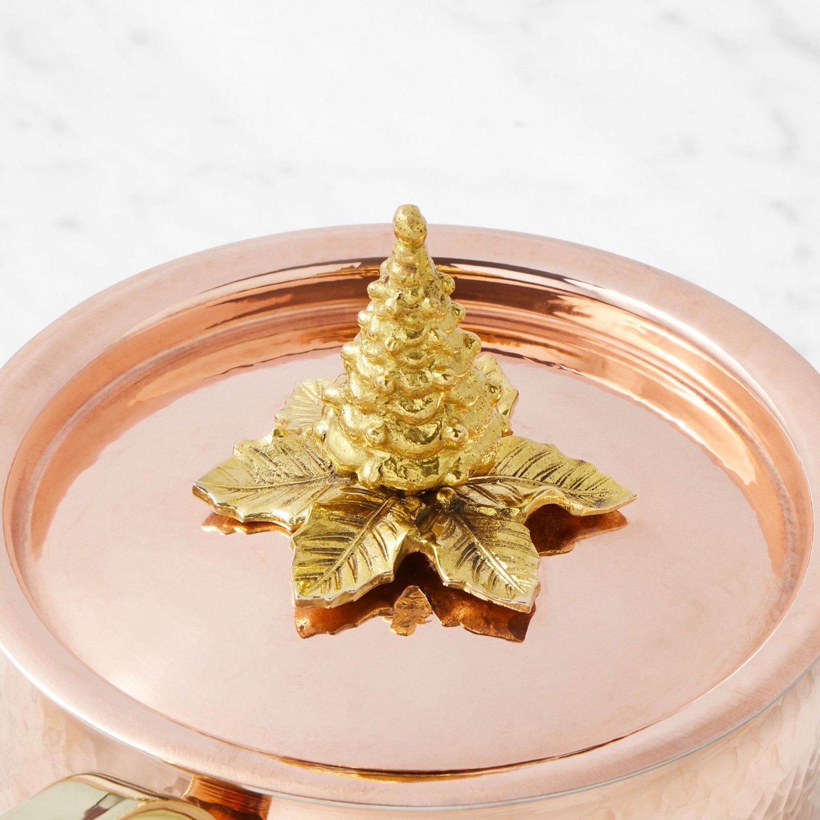 Ruffoni Historia Hammered Copper 1.8-Qt Saucepan Tree Knob Lid Italy Handcrafted