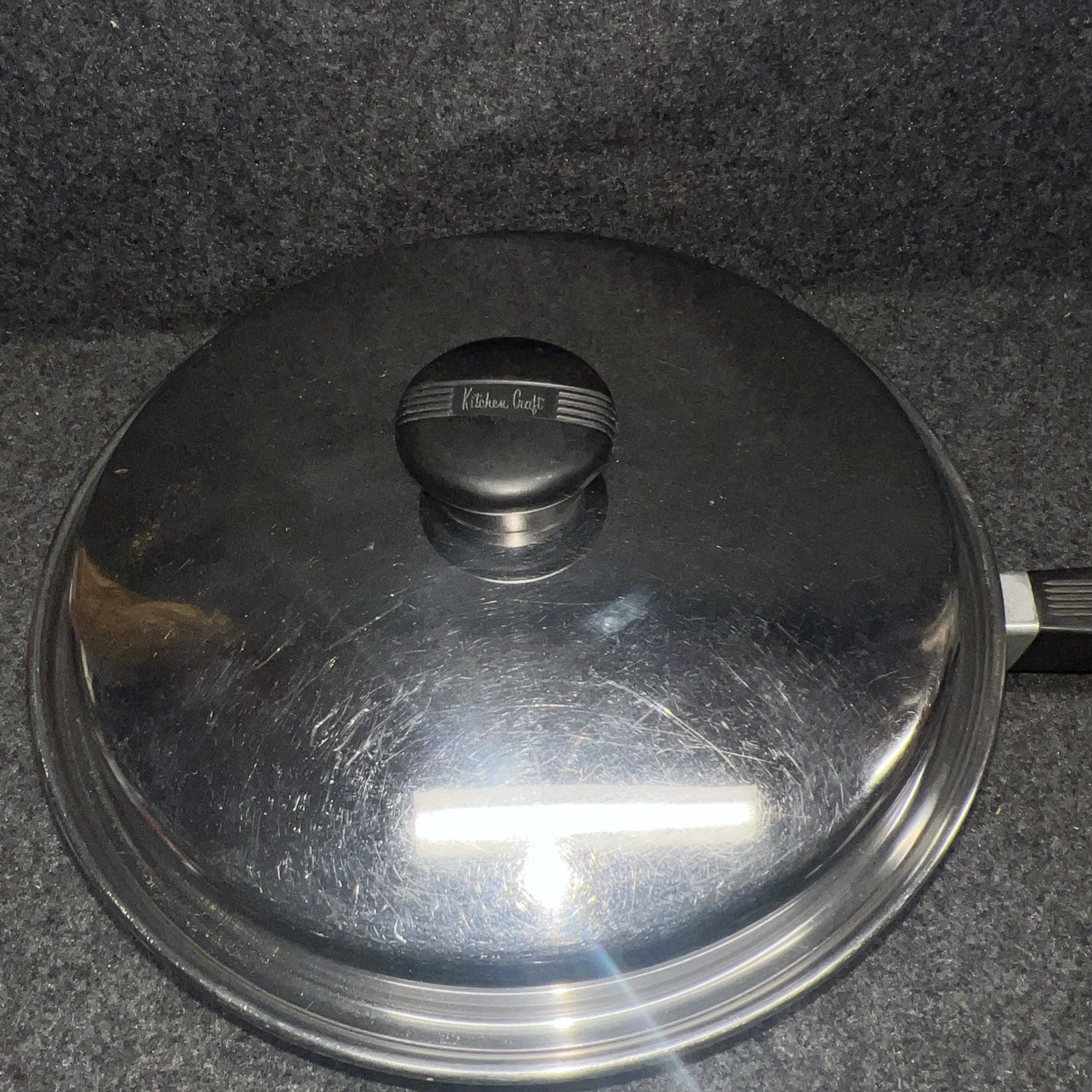 Vintage Kitchen Craft 9 1/2 in Sauté Pan With Lid 3 Ply 18-8 USA
