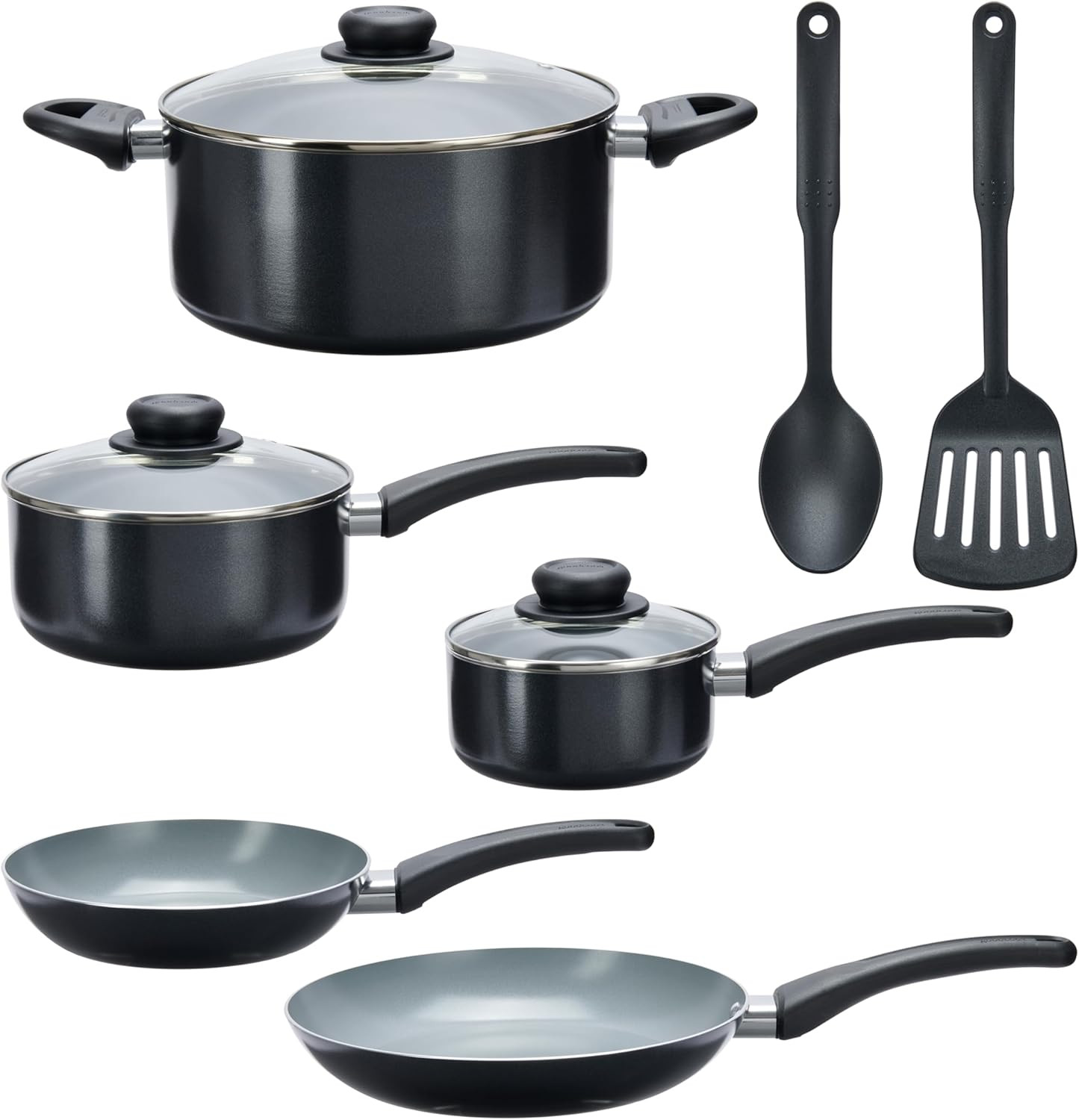 10-Piece Ceramic Nonstick Cookware Set with Fry Pans & Dutch Oven