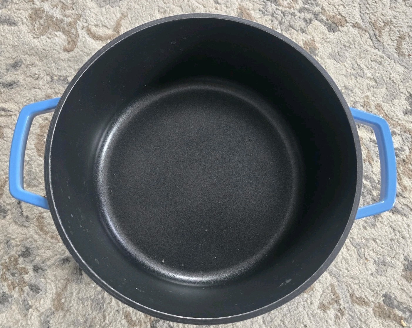 Masterpan Blue Cast Iron Non-Stick Round Casserole Pan/Pot with Lid, Two-Piece