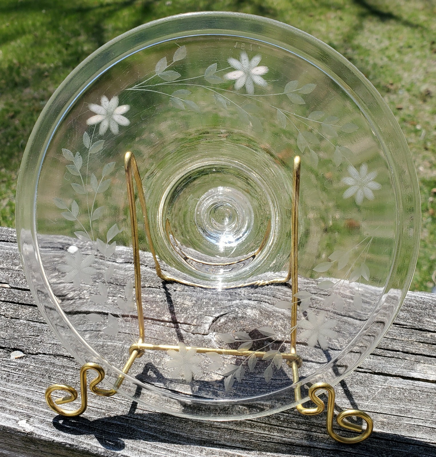 Pyrex Etched Floral Glass Lid 6-3/4″ Round Small Casserole Replacement