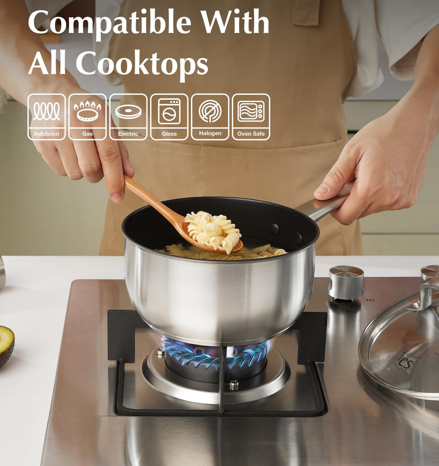 Stainless Steel Saucepan Set, 1QT & 2QT & 3QT Stainless Steel Sauce Pan with …