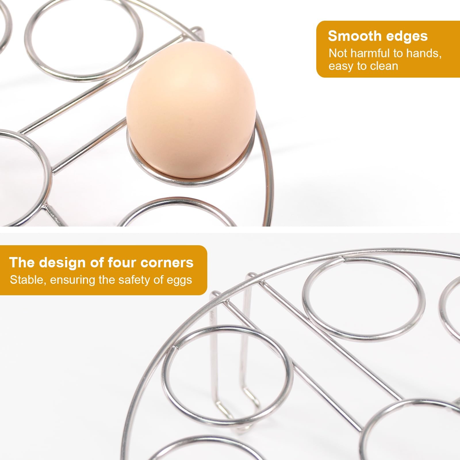 Stackable Egg Steamer Rack, Egg Cooking Rack with Heat Resistant Silicone Han…