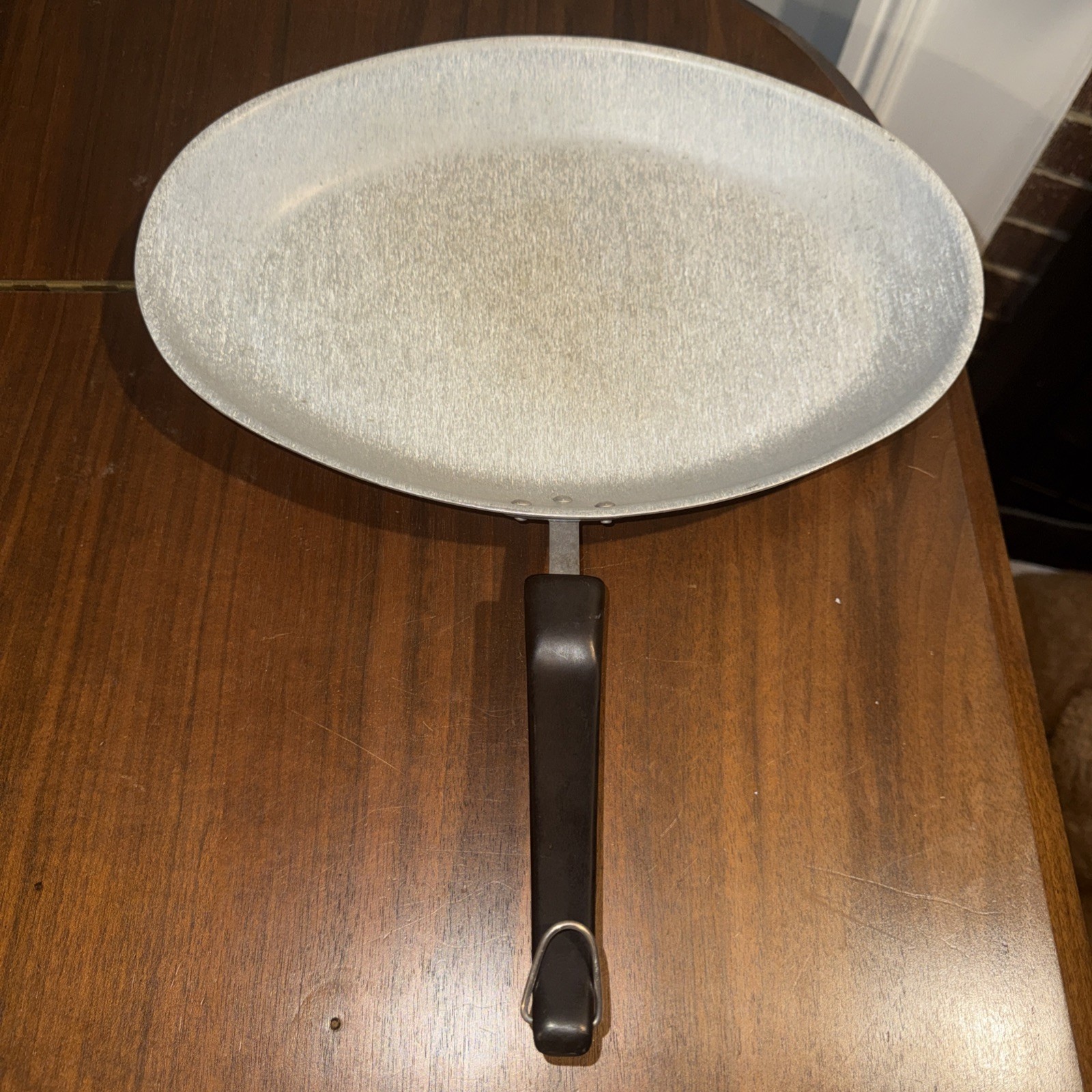 Stainless T-Fal Oval Skillet Frying Pan 10”x14” Made In France Fish Or Sauce VTG
