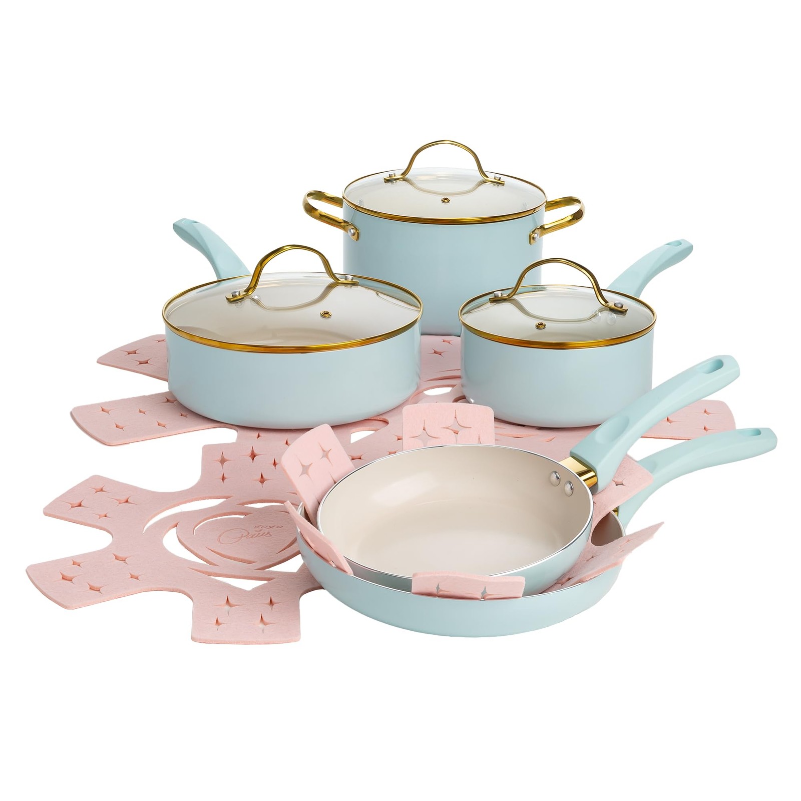 PARIS HILTON EPIC POTS PANS SET MULTI LAYER COATING – PZW02-P002-AQUA