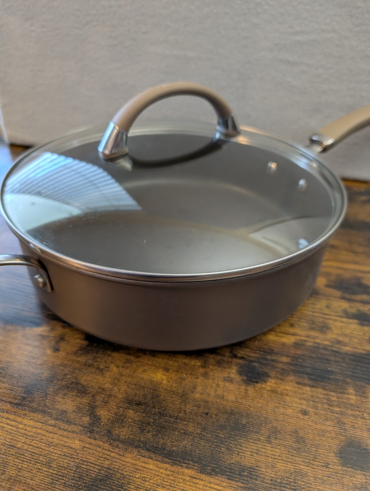 Circulon Premier Professional 5qt/4.7L 3” Tall Frying Pan & Glass Lid 2 Handles