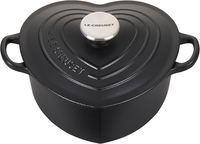 Le Creuset Enameled Cast Iron Heart Cocotte Damour 2qt Matte Black Pot Japan New
