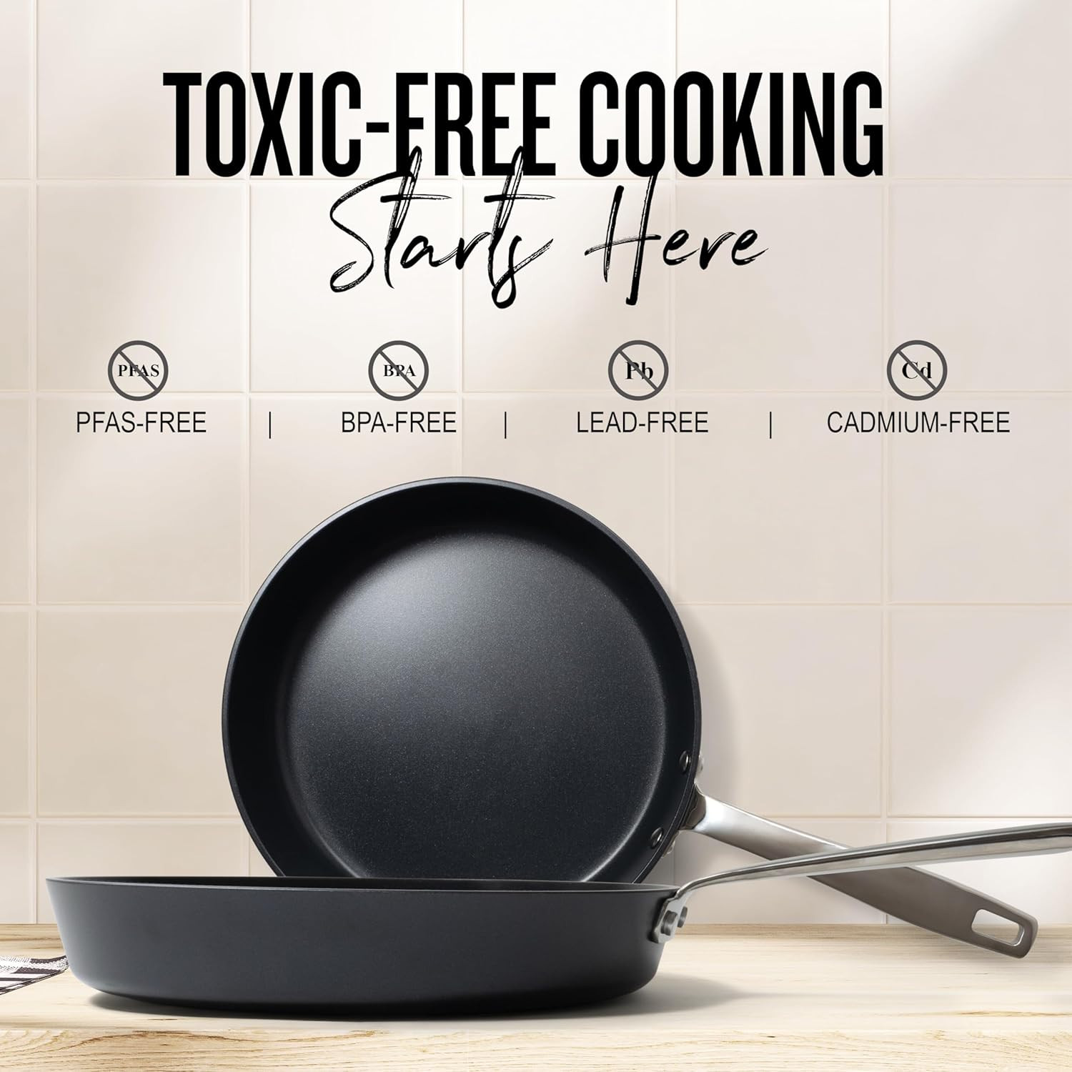 Maestro 11” Non-Toxic Ceramic Nonstick Frying Pan – Oven & Induction Safe Skille