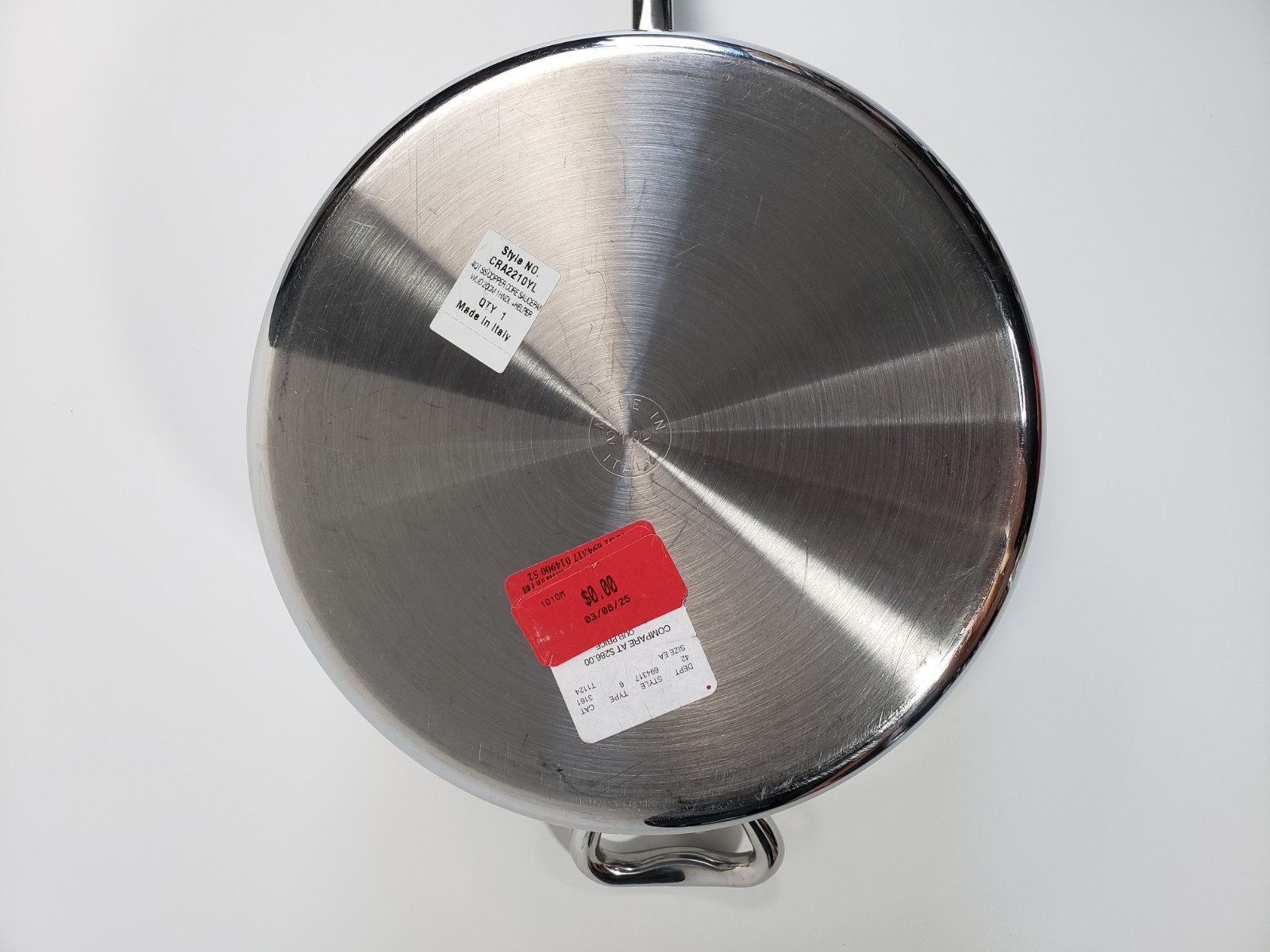 4 Quart Saucepan Stainless Steel & Copper Core RFN by RUFFONI Pot Lid CRA2210YL