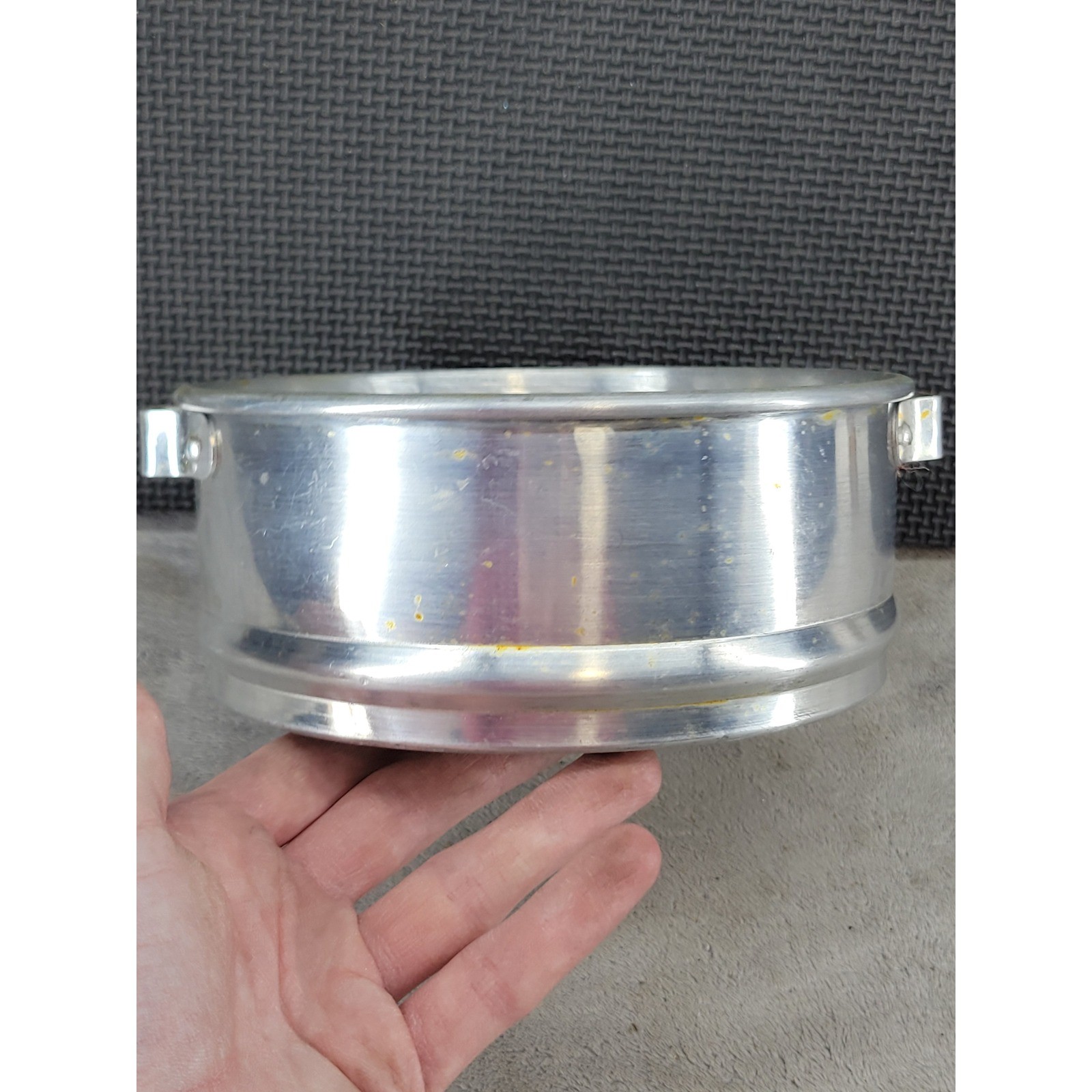 Vintage Aluminum Steamer Basket Insert Round Pot Strainer Dual Handles Taiwan