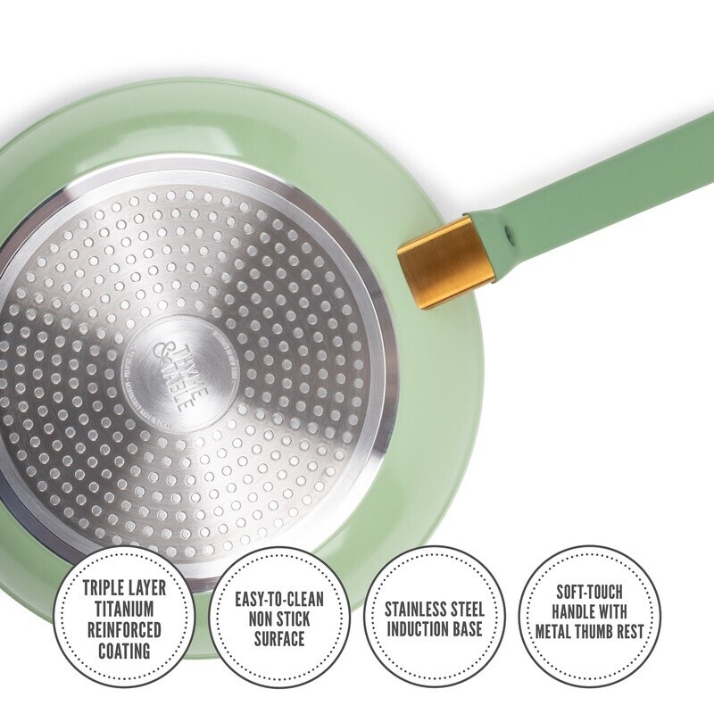 Granite Collection 10″ Fry Pan Non Stick Green Durable Aluminum Stainless Steel