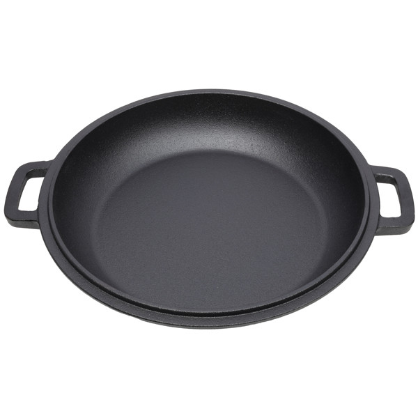 2 in 1 Cast Iron Stock Pot Dual Handles Multi Purpose Braiser with Griddle Lid