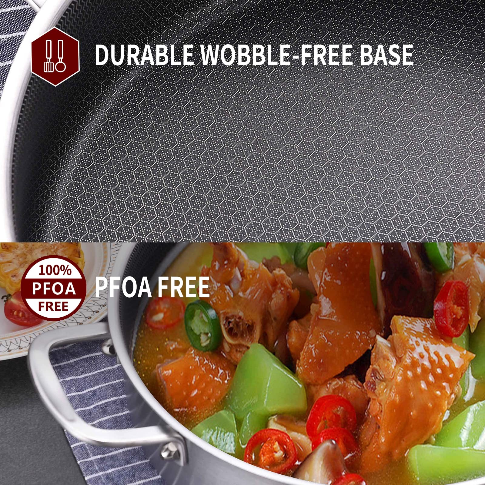 6 Qt Triply Stainless Steel Nonstick Saut Pan With Lid12 Inch Deep Frying Panlar