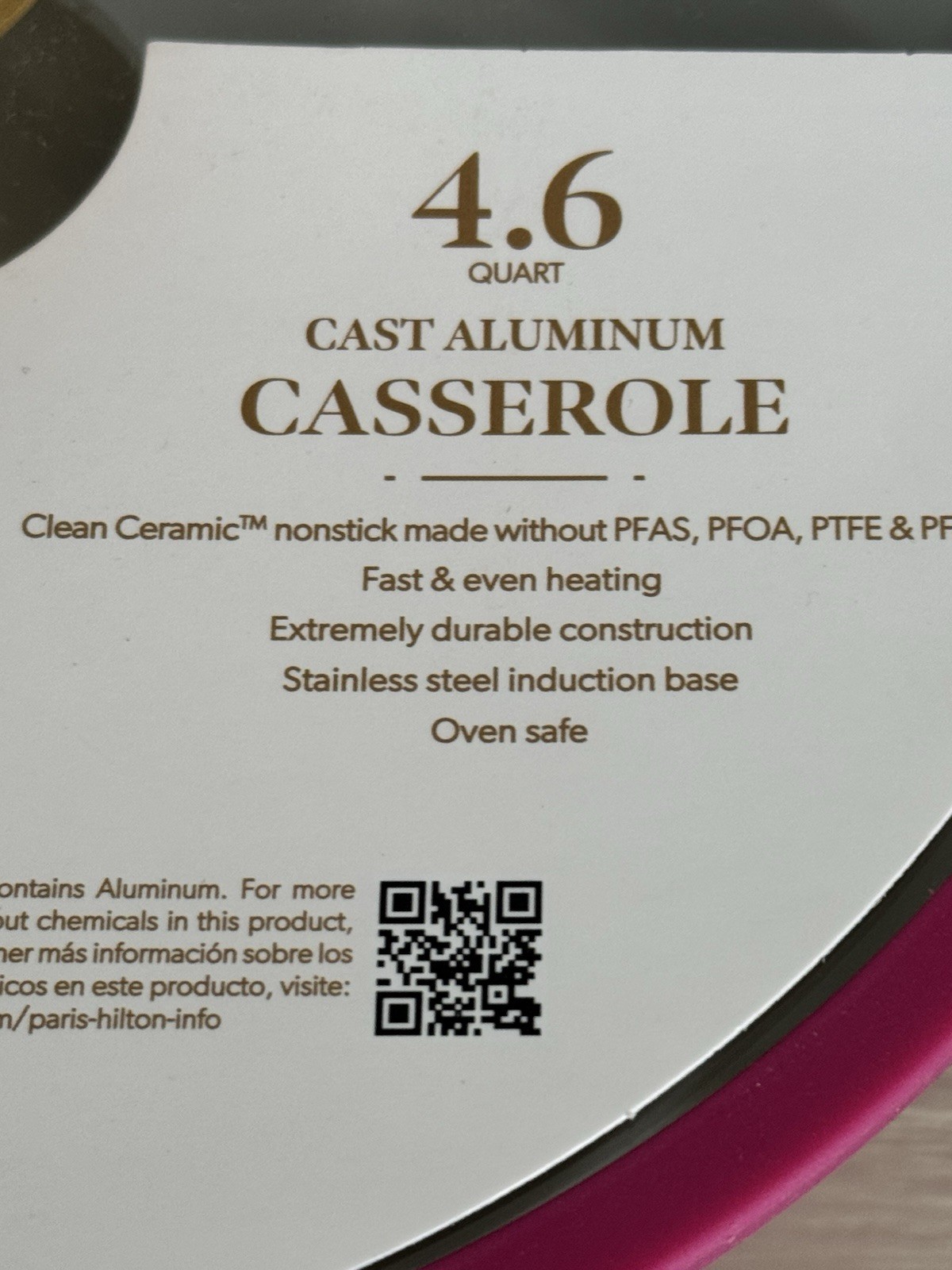 Paris Hilton 4.6 Qt Cast Aluminum Dutch Oven in Hot Tropic Pink Rare & VHTF!