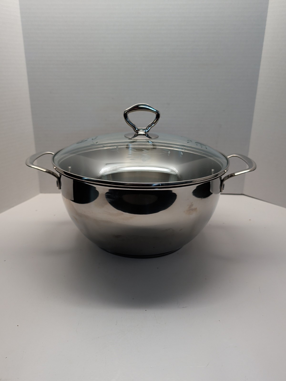 Princess House Heritage Classic 8qt Stainless Steel Casserole Pot w/ Glass Lid