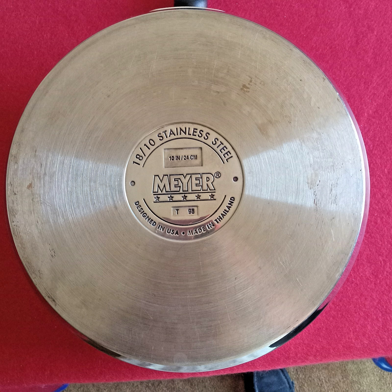 MEYER 10 IN 18/10 STAINLESS STEEL T 98 SKILLET U.S.A./THAILAND E.U.C. FRY PAN