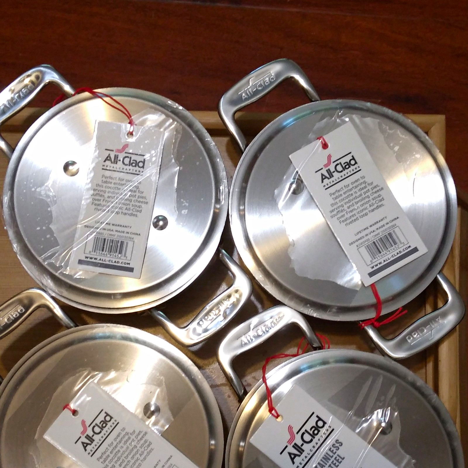 All-Clad Stainless Steel 0.5 Qt Saucepan w/ Lid Double Handles Silver