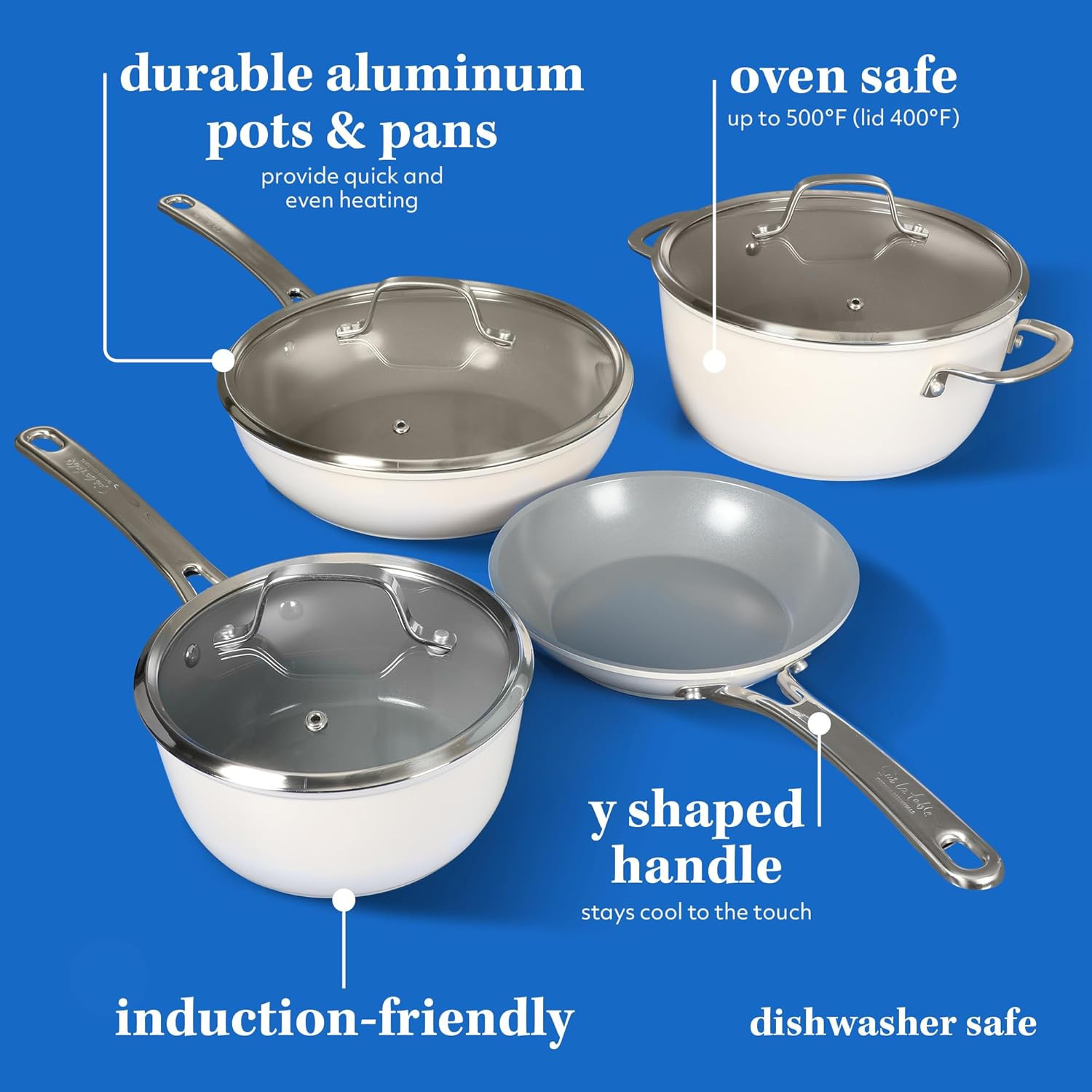 Sur La Table Kitchen Essentials 10 Piece PFA Free Non-Toxic Titanium Ceramic Non