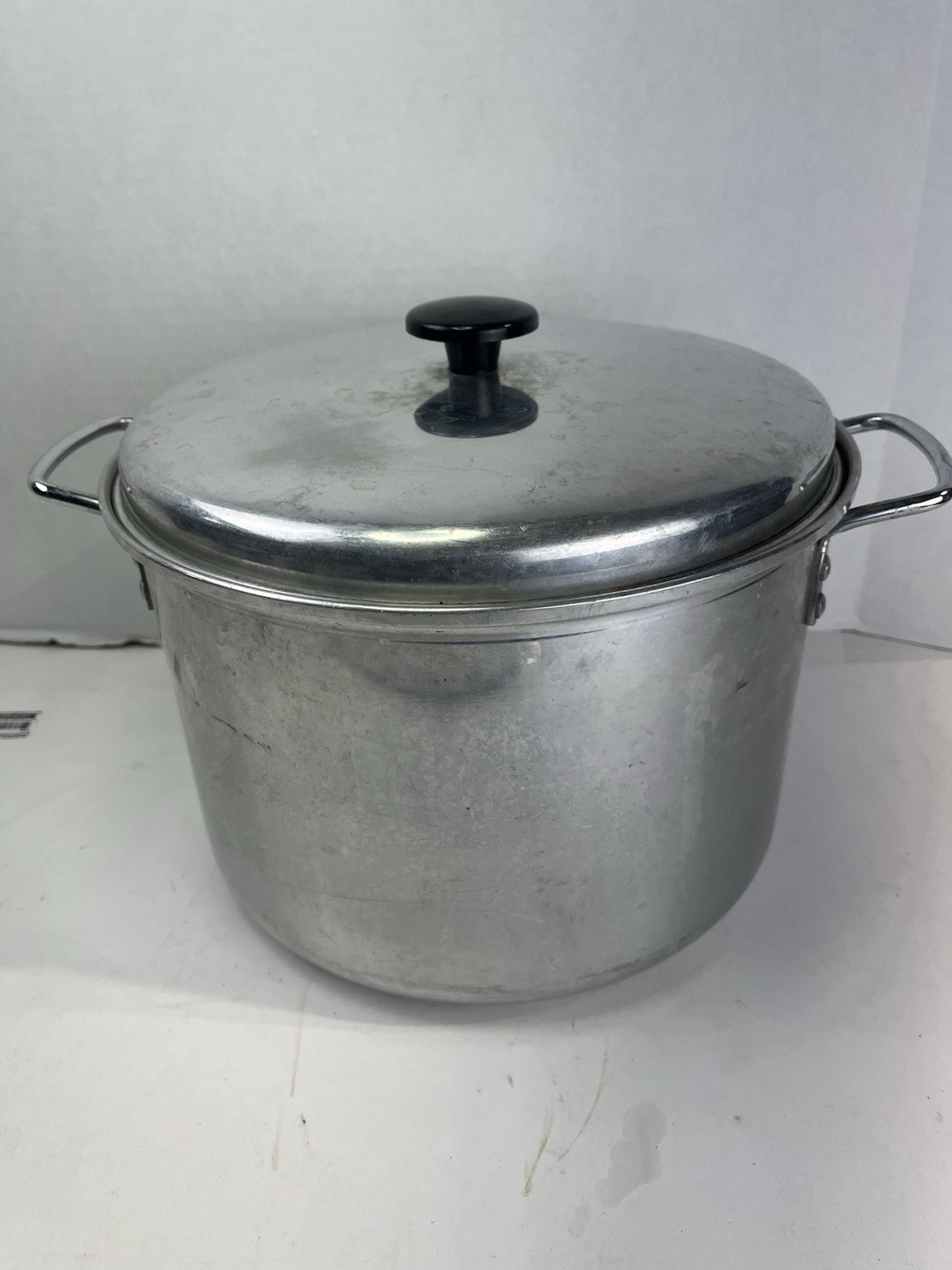 VTG Aluminum Double Handled Stock Pot Large See Pics X B