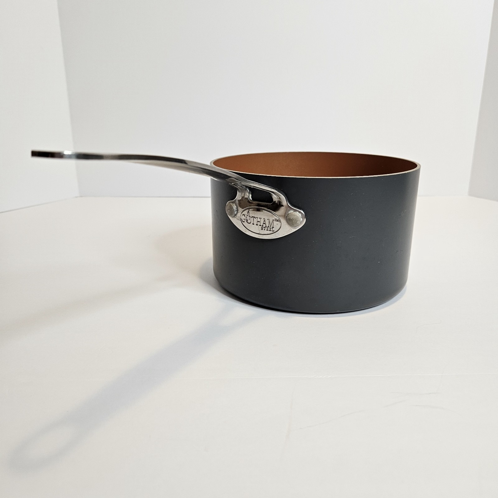 Gotham Steel 2.5 Qt Sauce Pan Copper Nonstick Cookware Pot No Lid