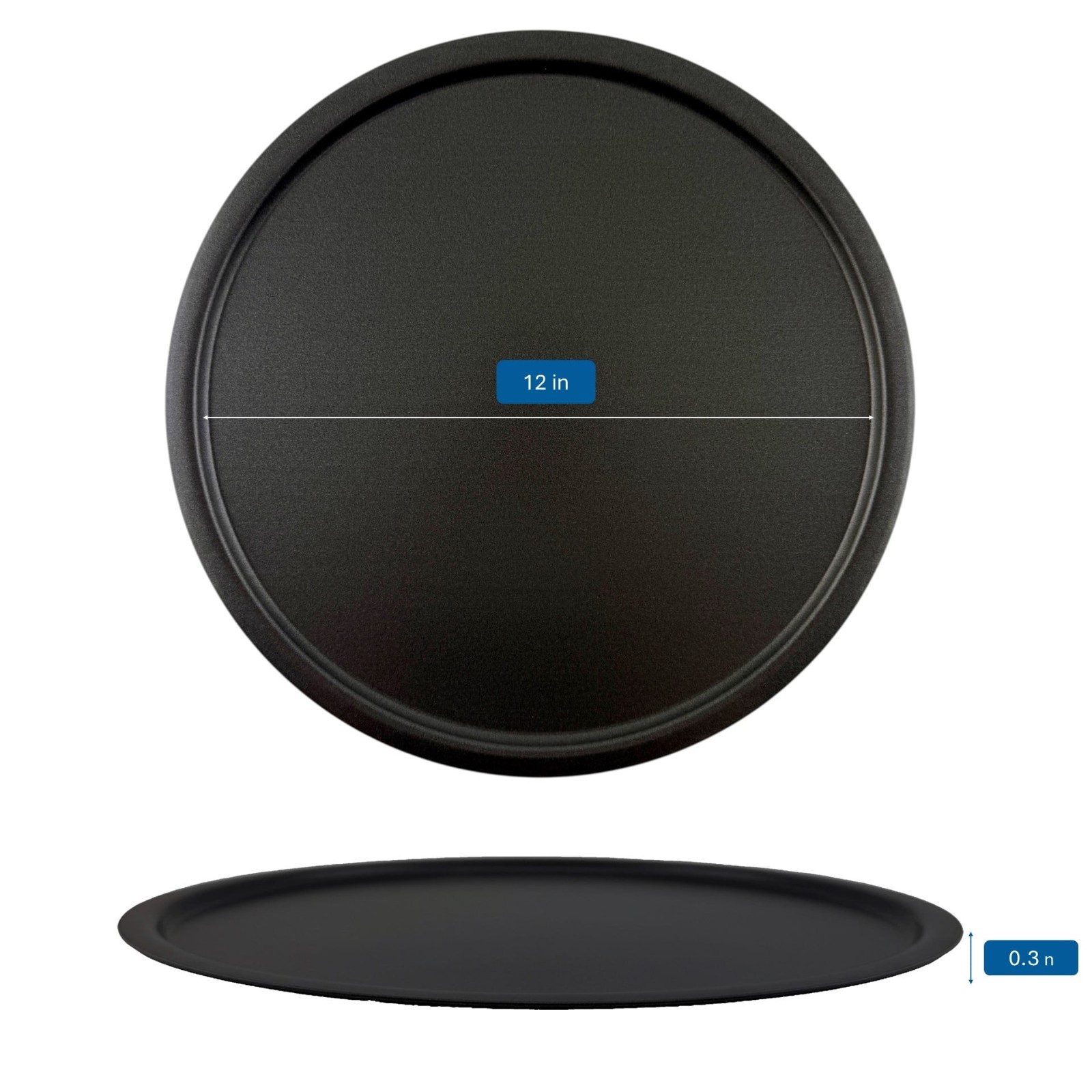 Non Stick Pizza Pan 12 Inches, Dishwasher Safe, Dark Gray