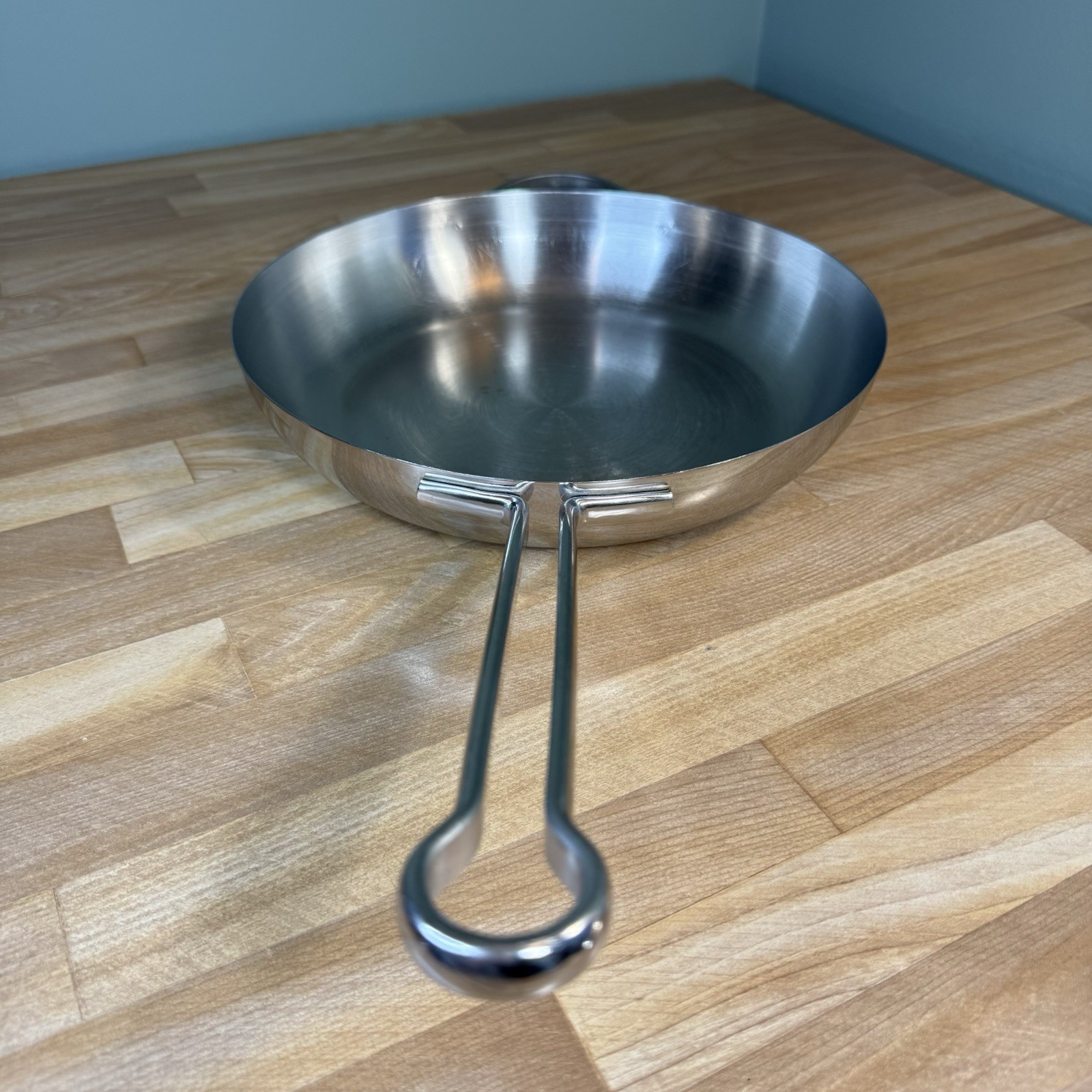 REVERE Pro Line 1801 Stainless 10″ Saute Fry Pan Skillet Copper Core 6760 w/ Lid