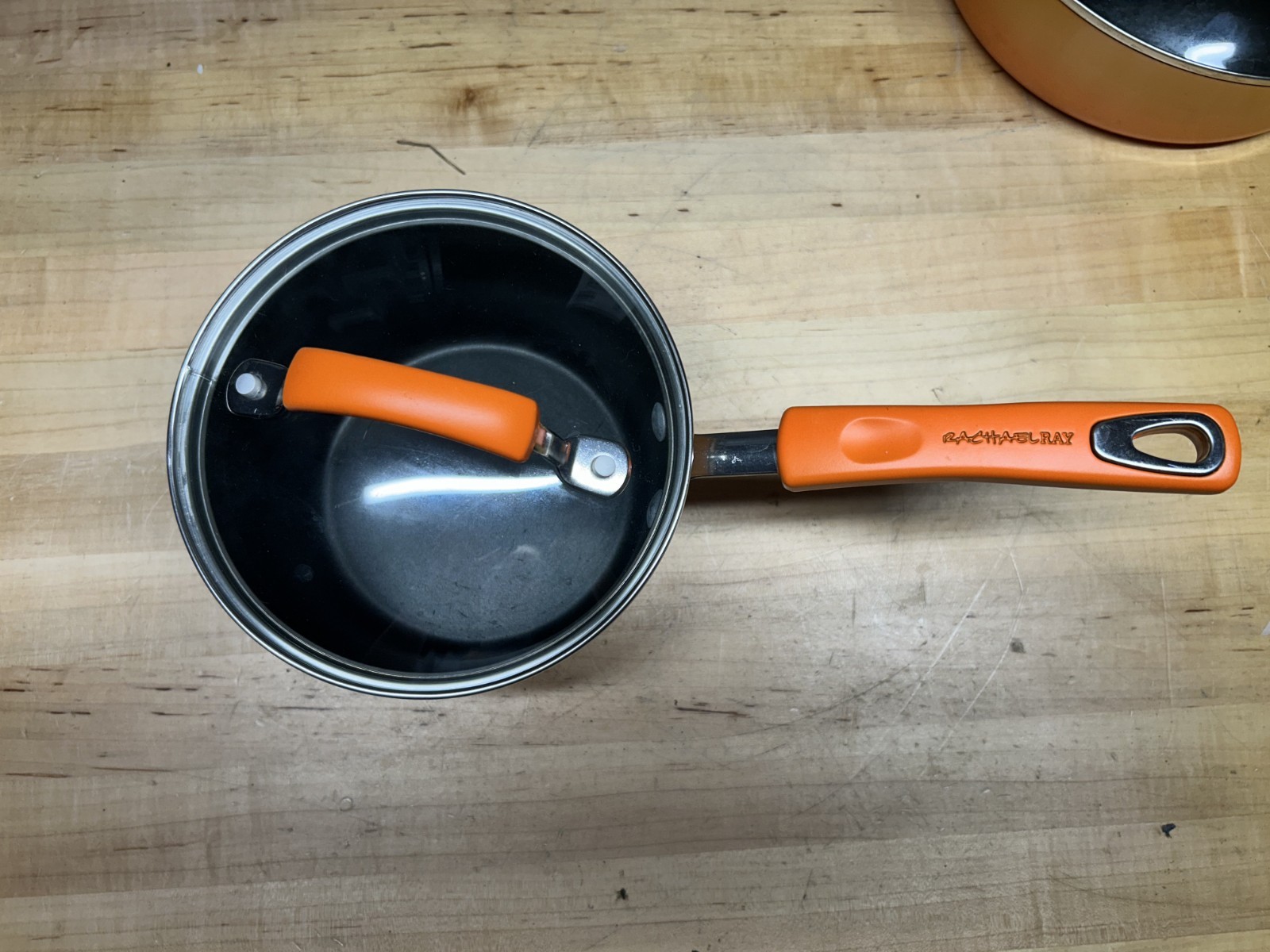 RACHAEL RAY Cookware Orange Ombre’ 3 PAN SET w/ Lids