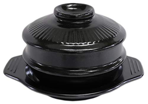 Korean Jjigae Pot (18cm) with Lid and Trivet [Pot 17.5 x 14cm Trivet 22.5 x 18.8