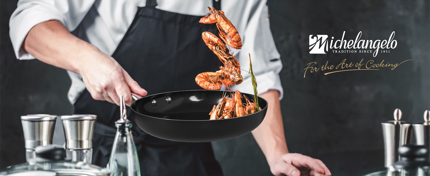 Ceramic Frying Pan – 10 Inch Frying Pan Nonstick with Lid, Non-Toxic Skillet