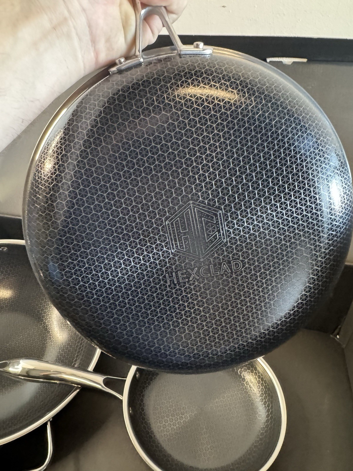 HexClad Hybrid Nonstick 7-Piece Set: 8″, 10″ & 12″ Pans, 12” Wok & Lids, NEW!