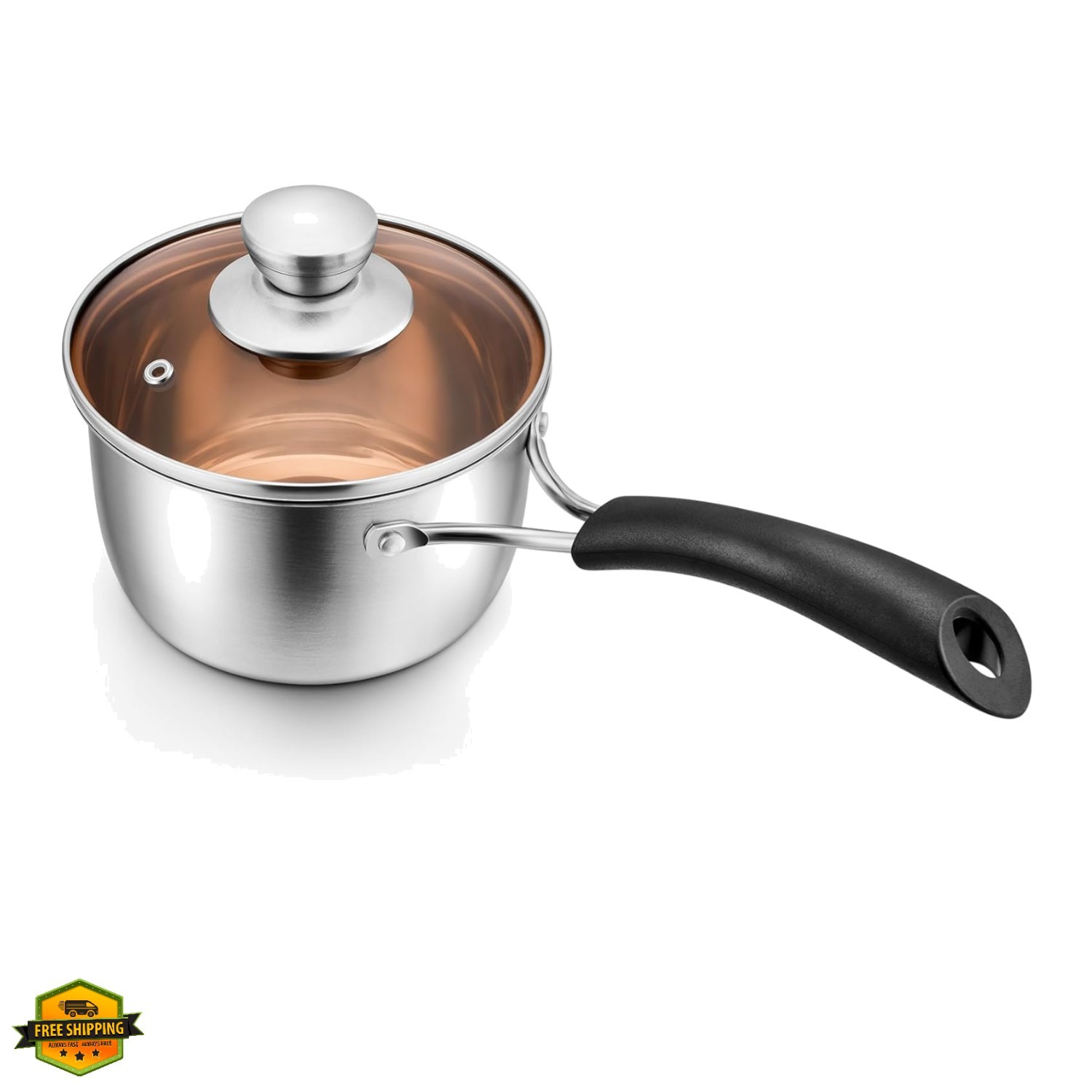 1 Quart Saucepan Small Pot, Stainless Steel Saucepan with Lid, Small Sauce Pa…