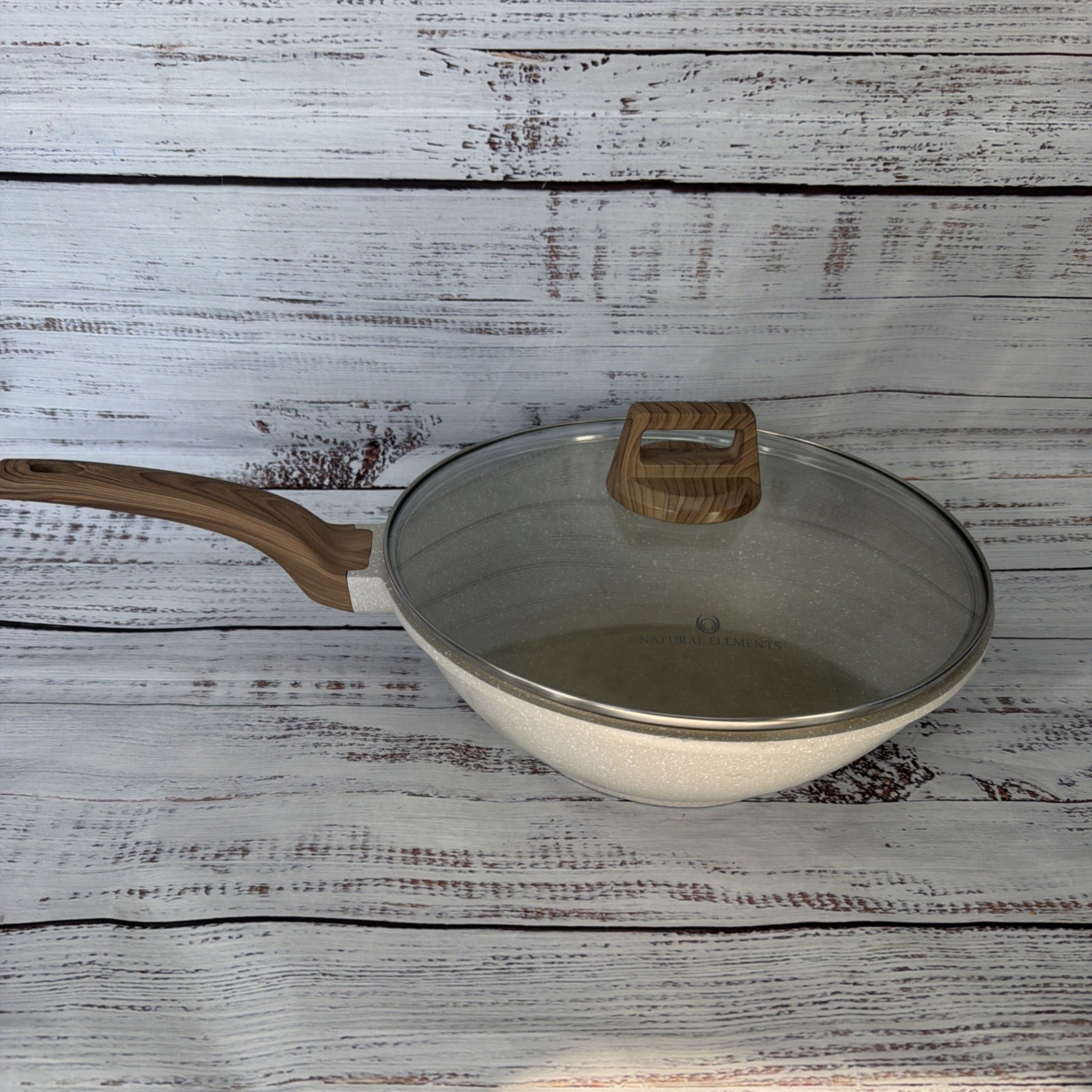 Natural Elements Induction Ready Non-stick 12.5” Wok Pan w/ Lid – Slight BEND