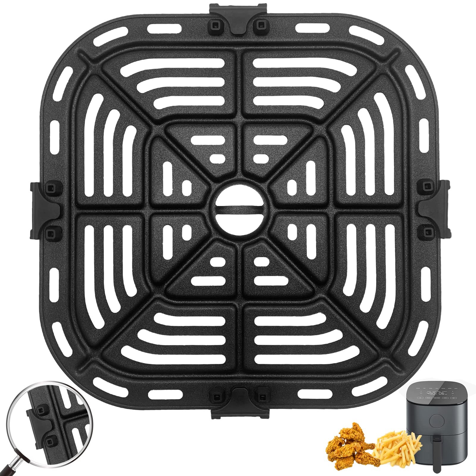 Air Fryer Grill Pan for COSORI Air Fryer Pro LE 5 Qt, Non-Stick 8.26’’*8.26’’…