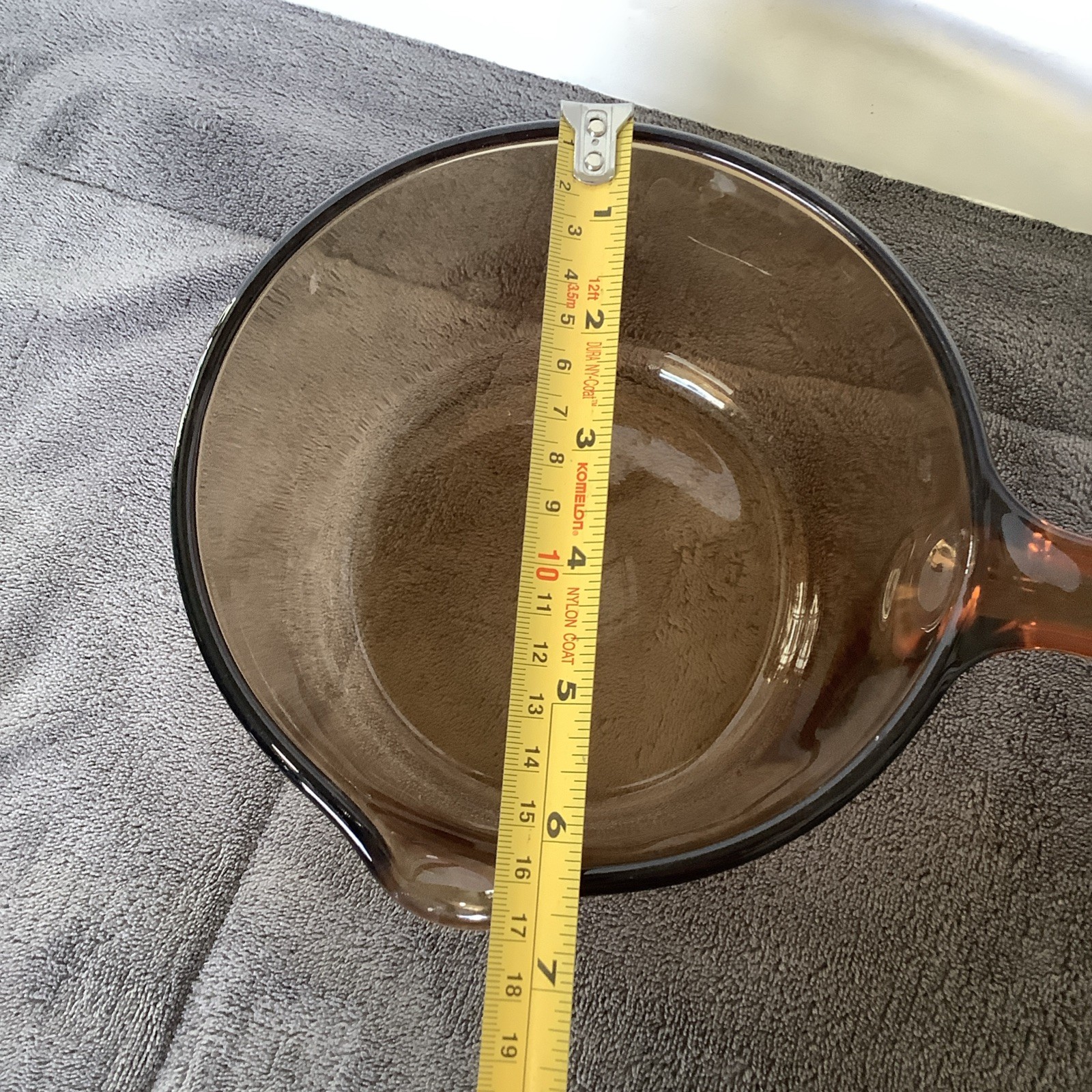 Corning Vision Ware 1 Liter Amber Sauce Pan With Lid Pouring Spout