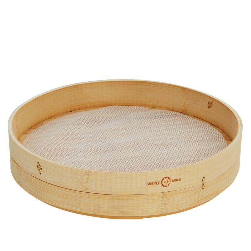 Simply Ming Blue Diamond Bamboo Steamer w/ Mesh Insert