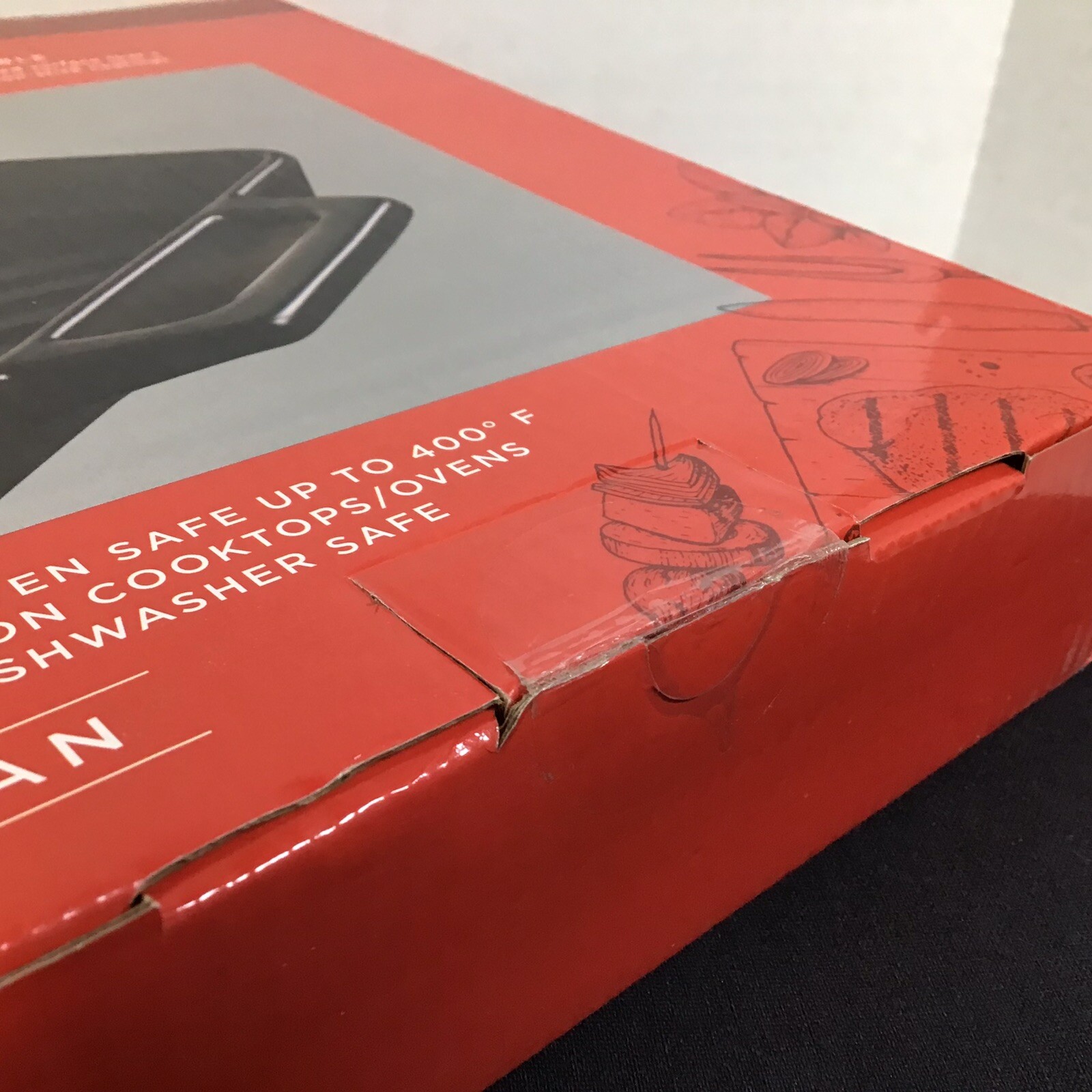 Parini Glazed Black Ceramic Grill Pan Cookware Rectangle 11.5″ x 8.5″ New in Box