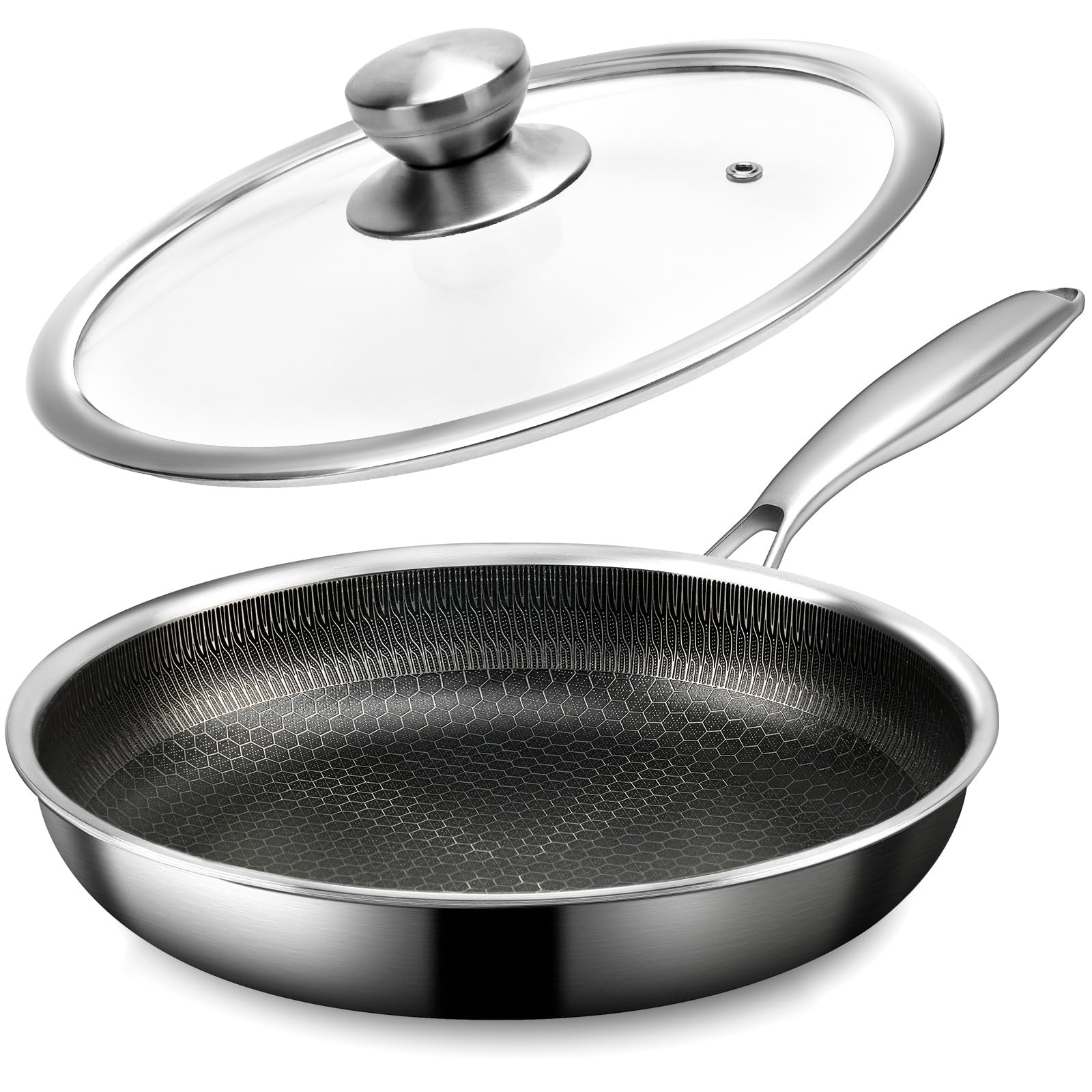 8″ Stainless Steel Frying Pan with Lid