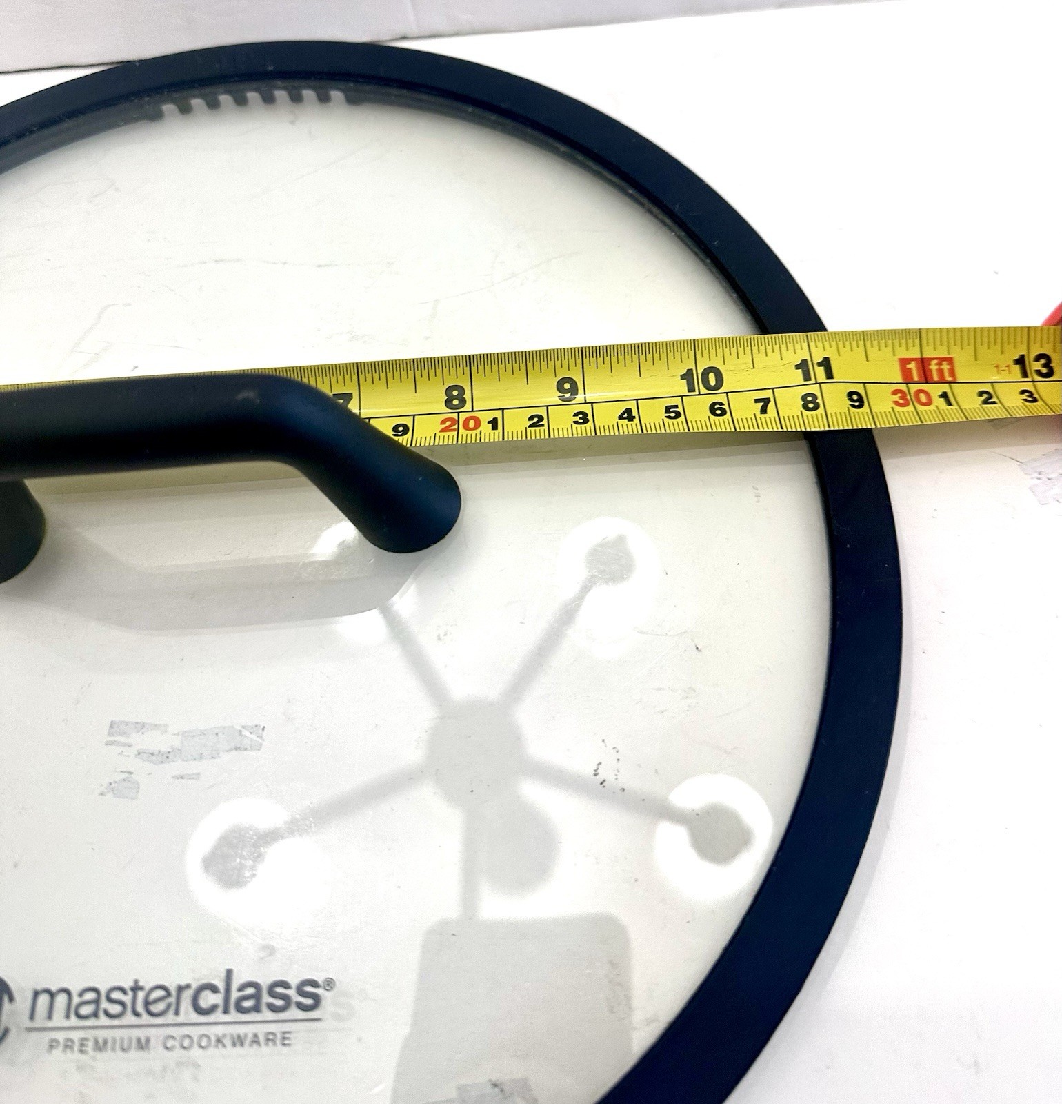 MasterClass 11in Round Glass Lid Clear/Black, Electric Gas Induction Compatible