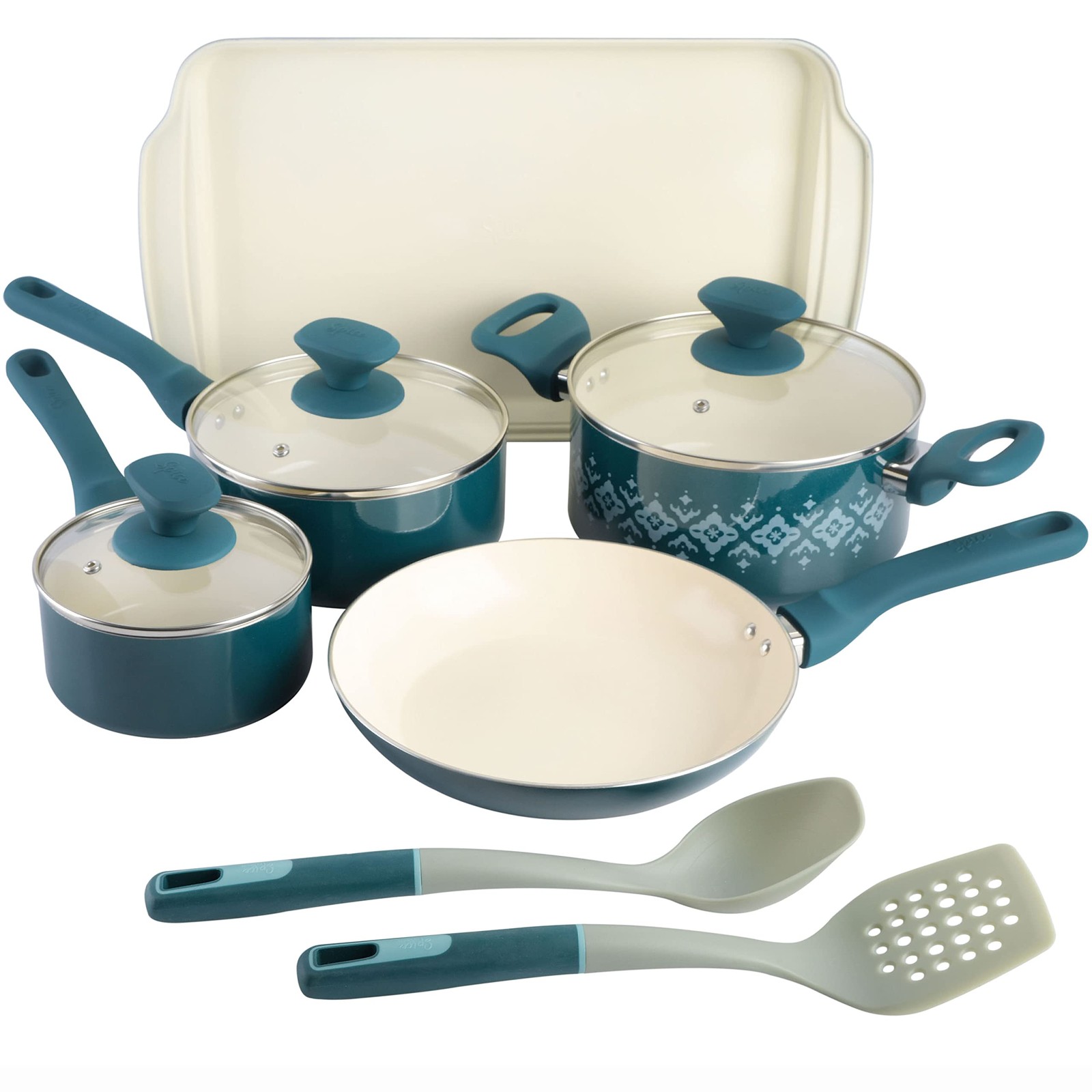10-Piece Healthy Non-Stick Ceramic Cookware Set – Teal (87069.10R)