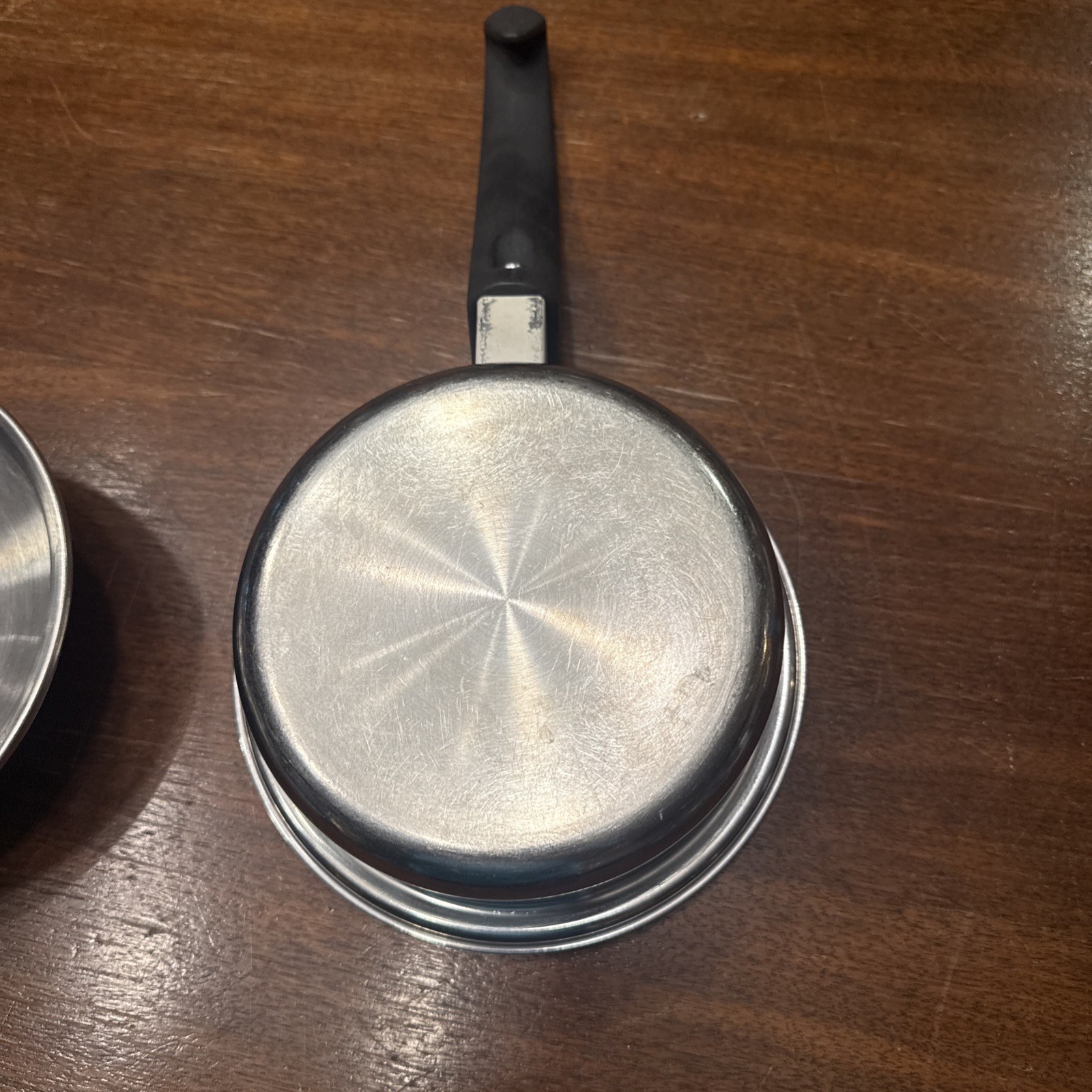 Vintage Seal O Matic Thermium Stainless Steel Pots USA 3 PC Set