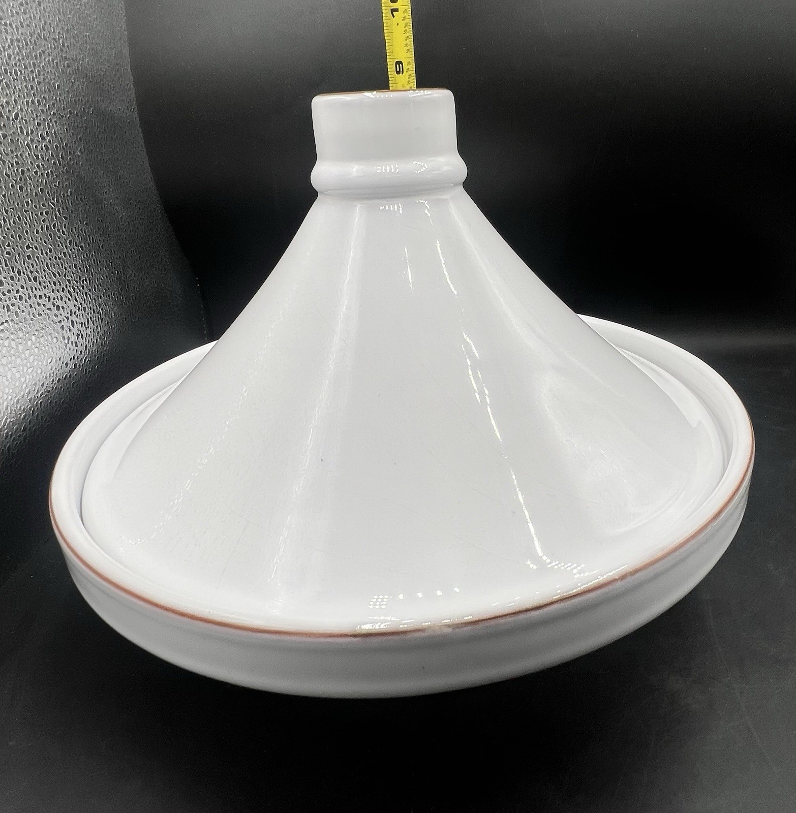Pottery Barn Terracotta Tagine Portugal White Glazed 11” Cooking Dish Lid