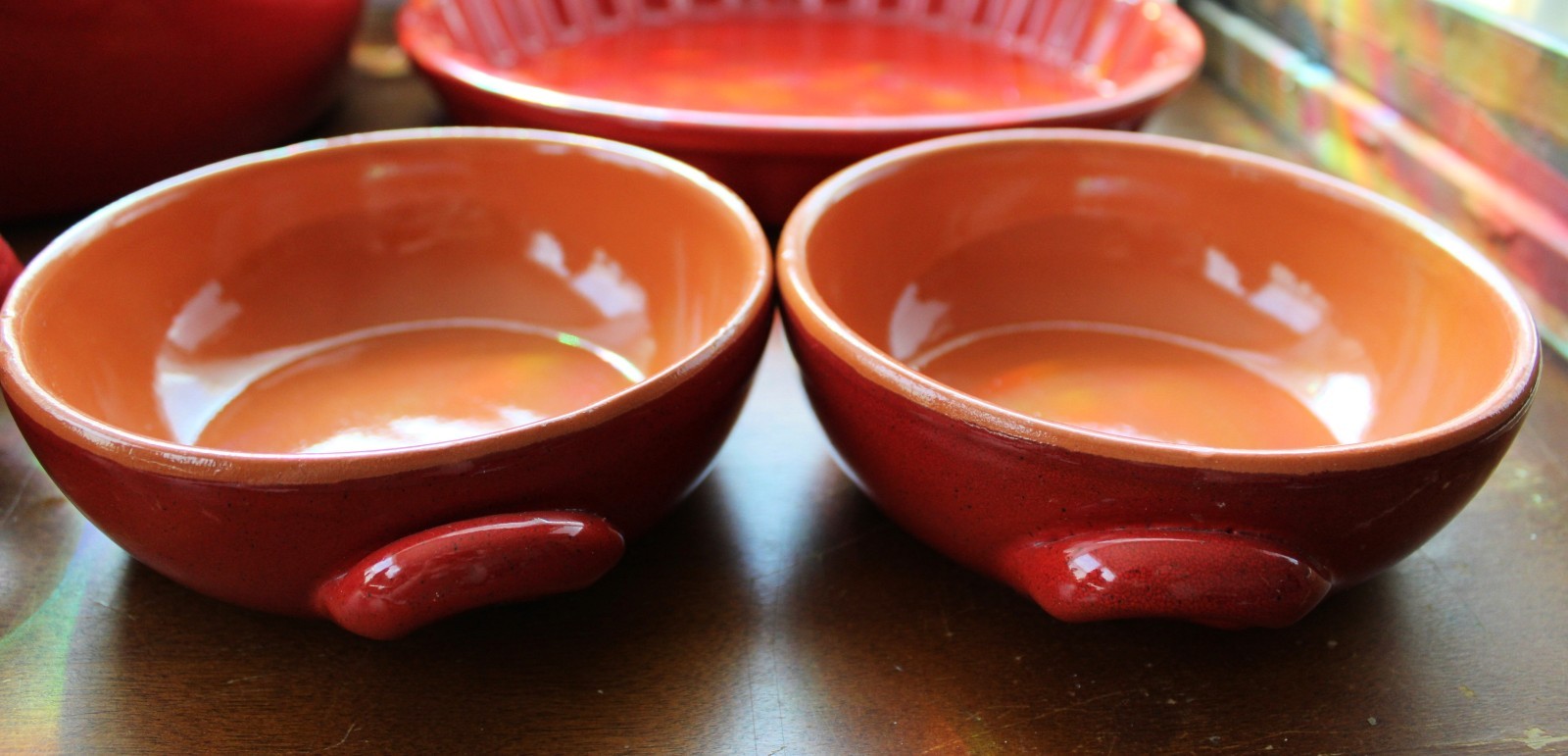 De Silva Italian Terracotta Ovenware Set 5-Piece Red Ceramic Bowls Pots Pan