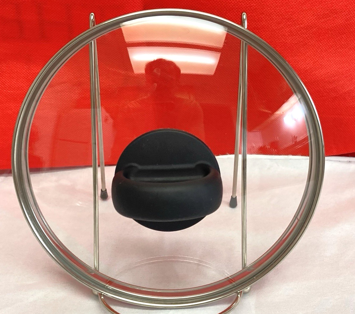 Replacement Glass Pot Lid 6″ Inner Rim Universal Pan Cover Black Loop Knob