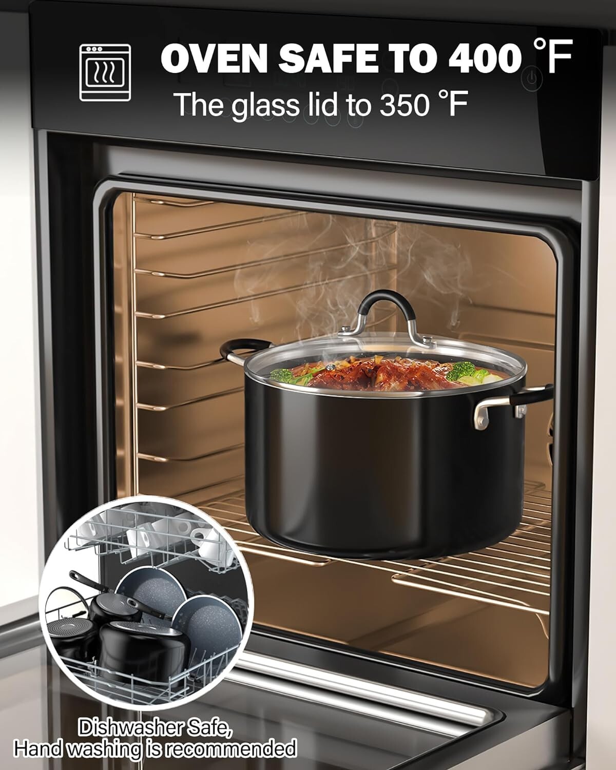 Versatile Nonstick Cookware Set – Heavy Gauge Aluminum – Stay-Cool Handles