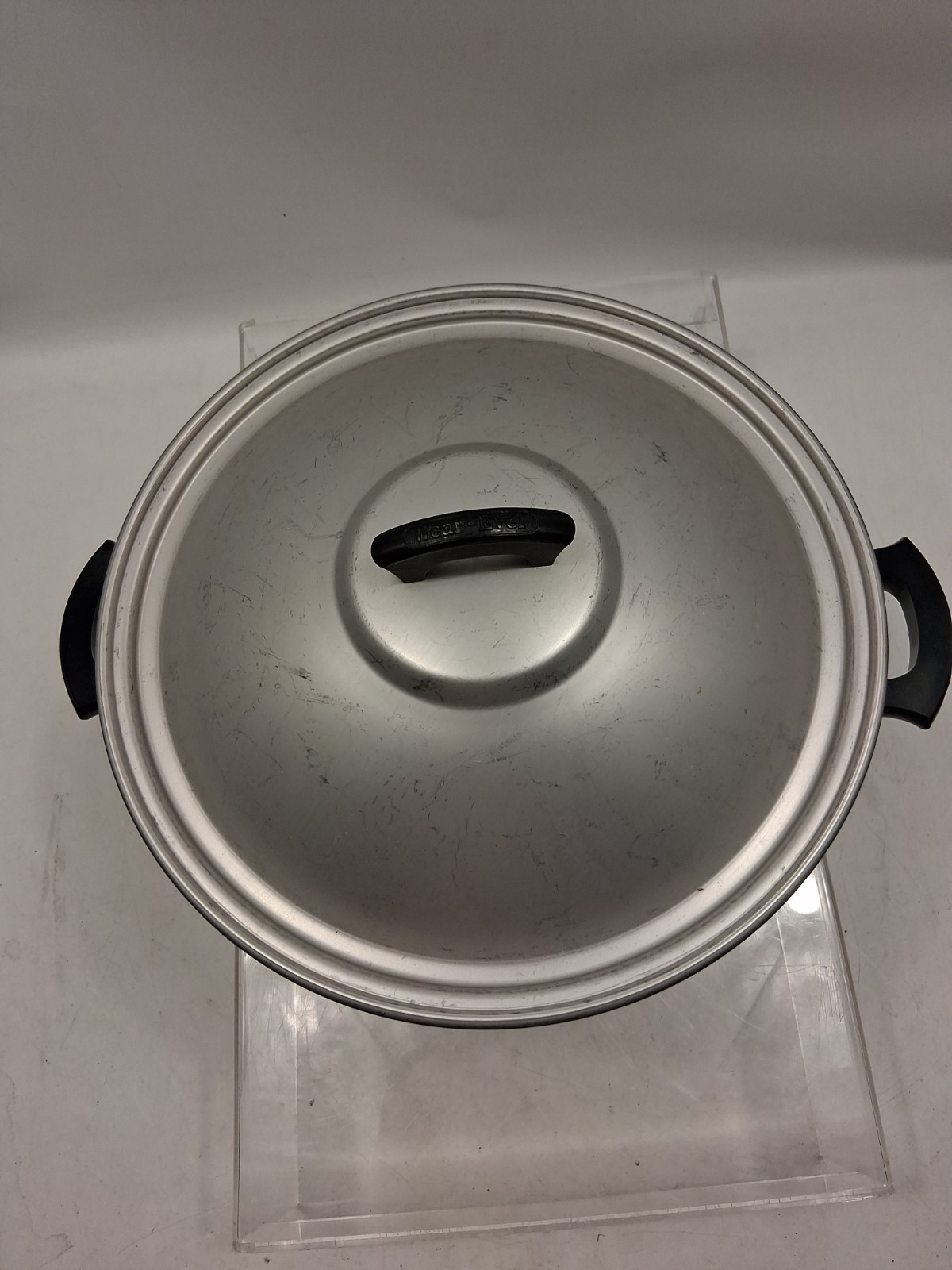 Vintage Wear-Ever Large 8 Quart Aluminum Stock Pot Dutch Oven #728 1/2 W/Lid