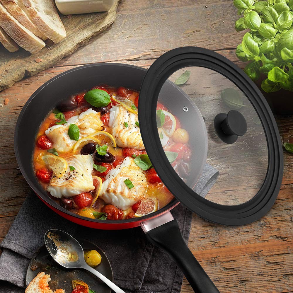 Universal Lid for Pots,Pans and Skillets – Tempered Glass with Heat Resistant…